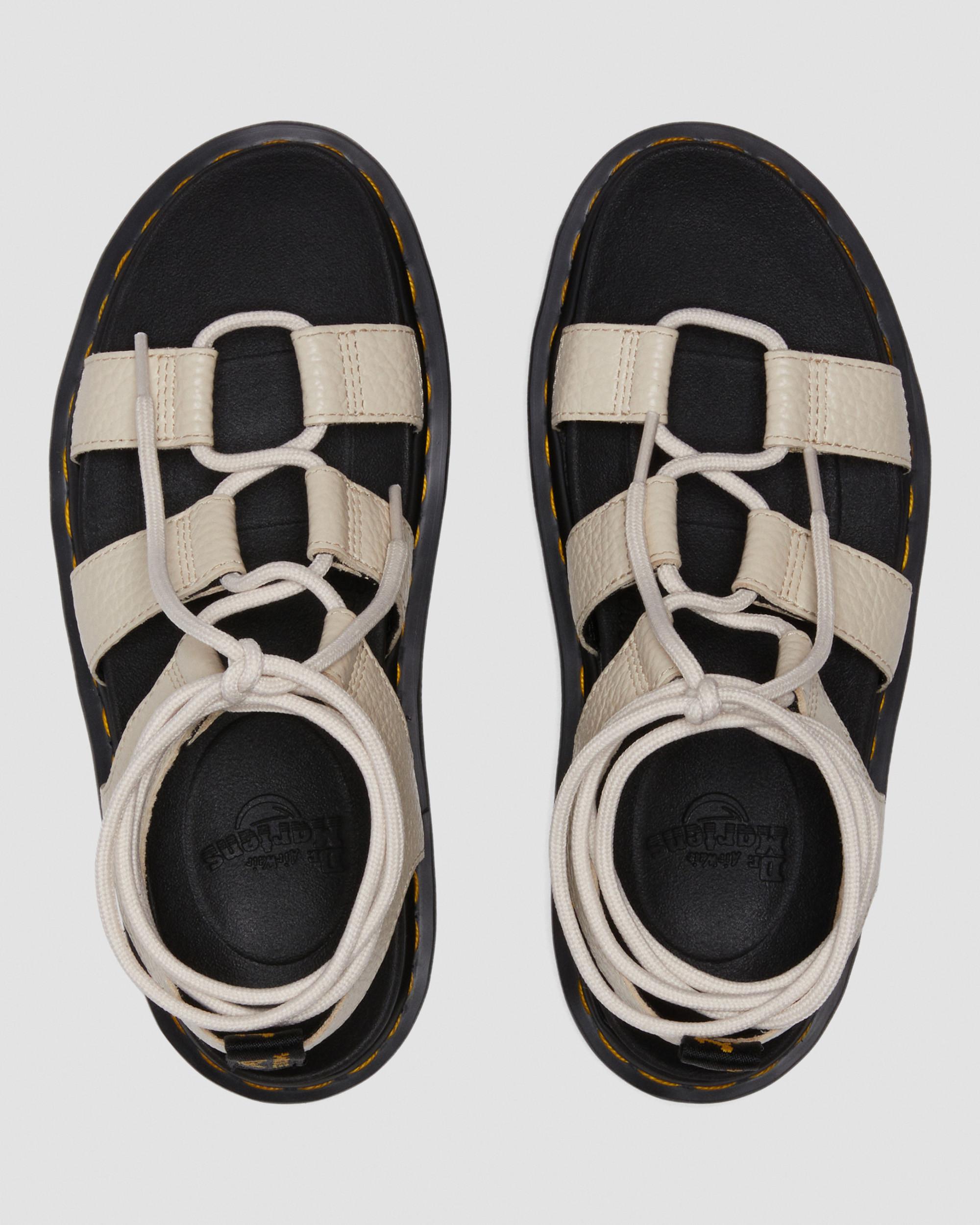 Nartilla Milled Nappa Gladiator Sandals in Parchment Beige | Dr. Martens