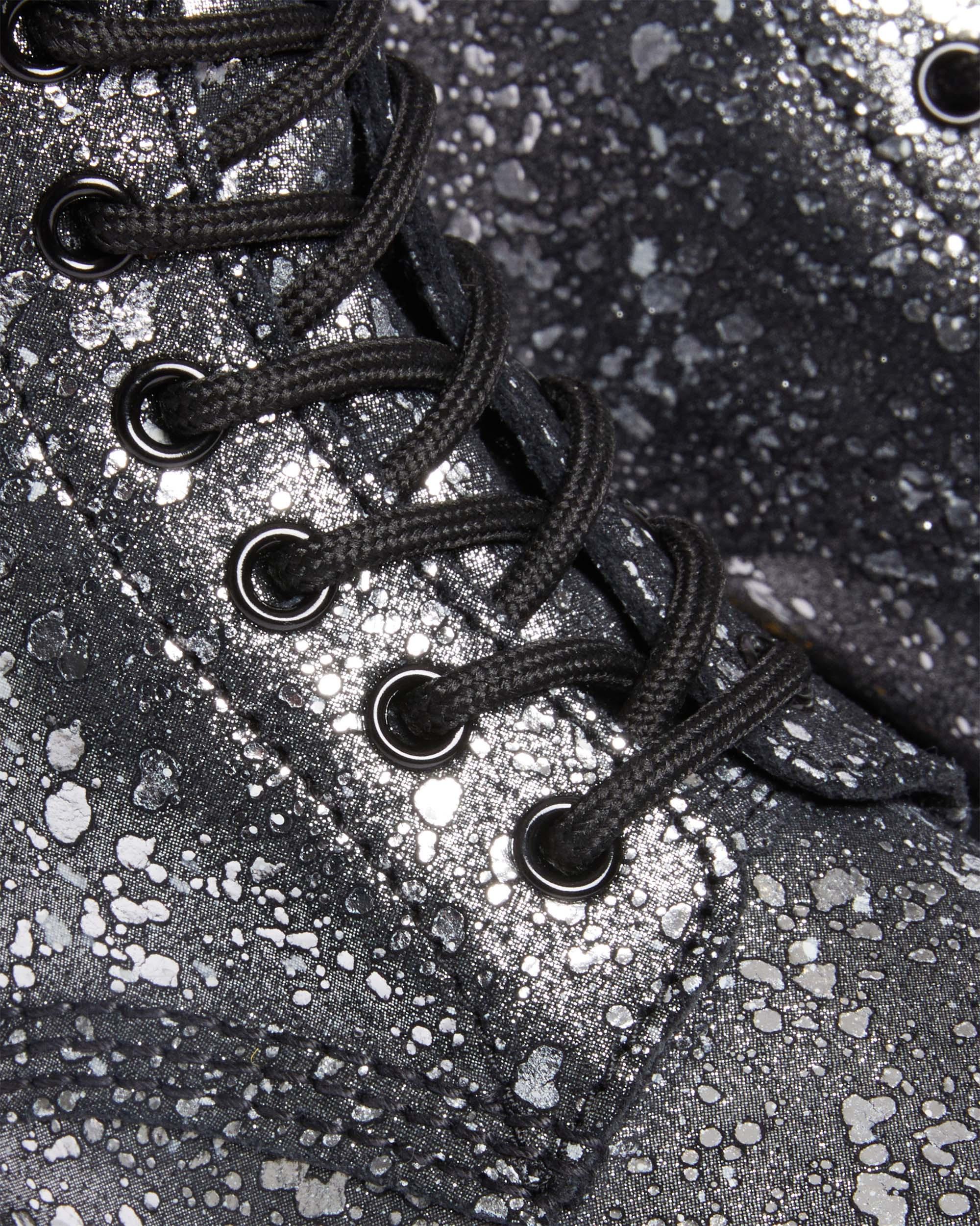 1460 Metallic Splatter Suede Lace Up Boots in Black | Dr. Martens