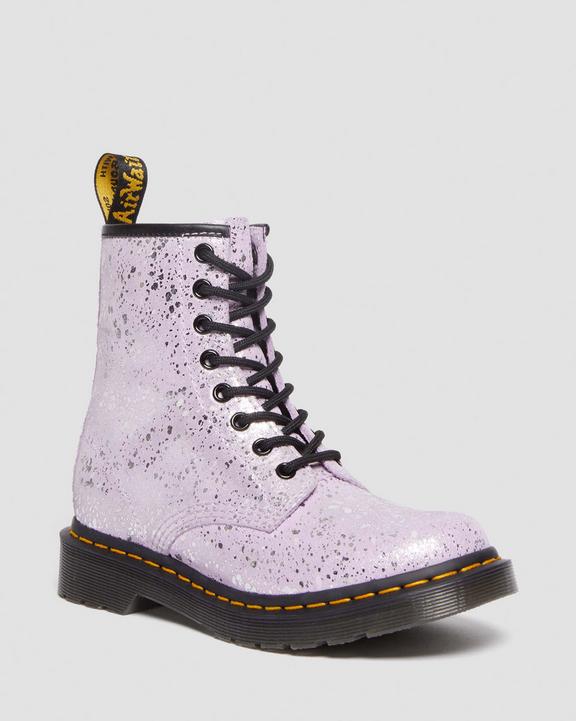 1460 Metallic Splatter Suede Lace Up Boots in Lilac | Dr 1460 Metallic Splatter Suede Lace Up Boots in Lilac | Dr