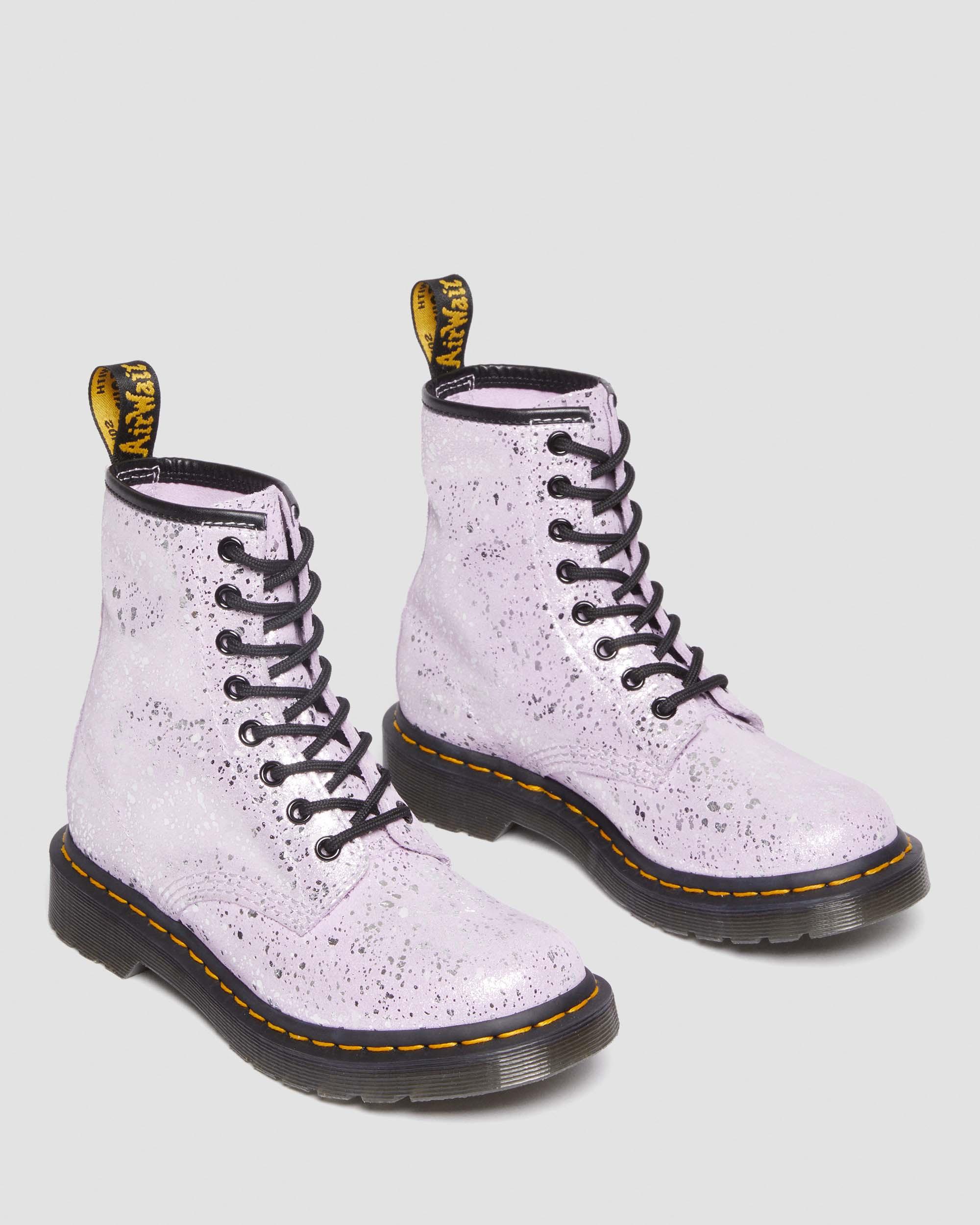 Up Metallic | Dr. 1460 Boots Martens Lilac in Splatter Suede Lace