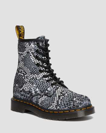 1460 Snake Print Leather Lace Up Boots