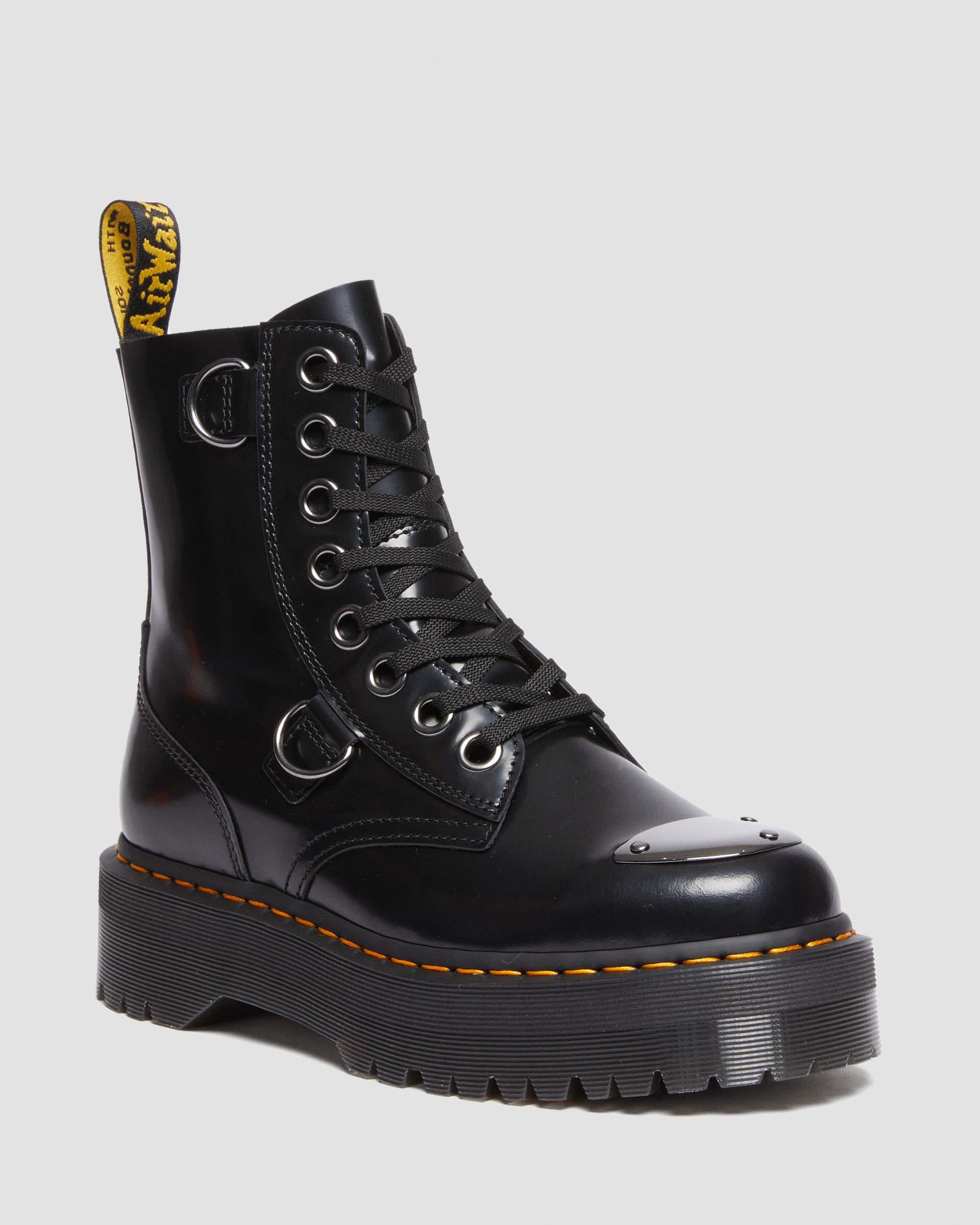 Jadon Boot Toe Guard Leather Platforms in Black | Dr. Martens