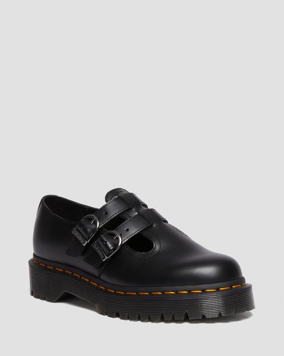 DR MARTENS 8065 II Bex Smooth Leather Platform Mary Jane Shoes