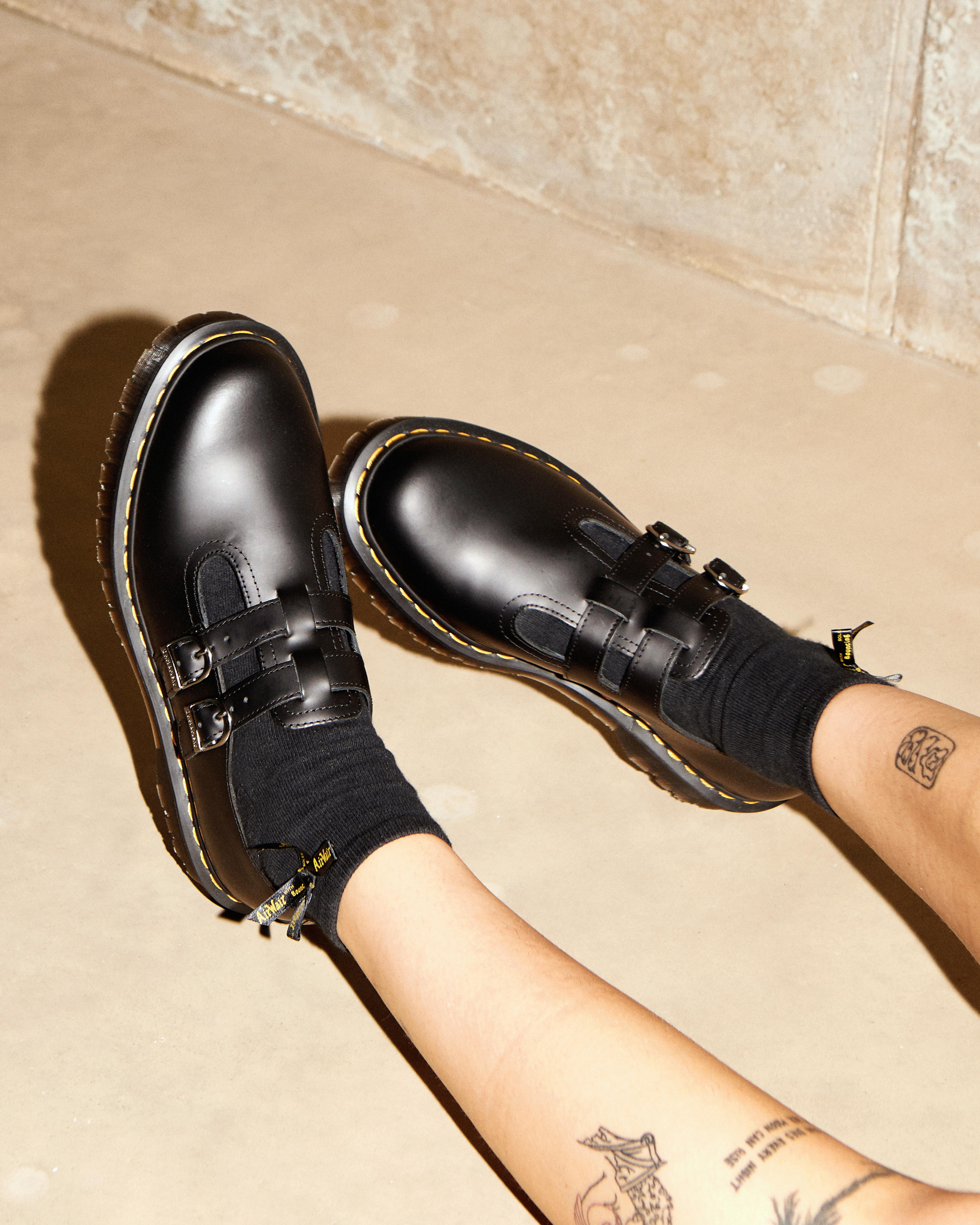 8065 II Bex Smooth Leather Platform Mary Jane Shoes in Black | Dr. Martens