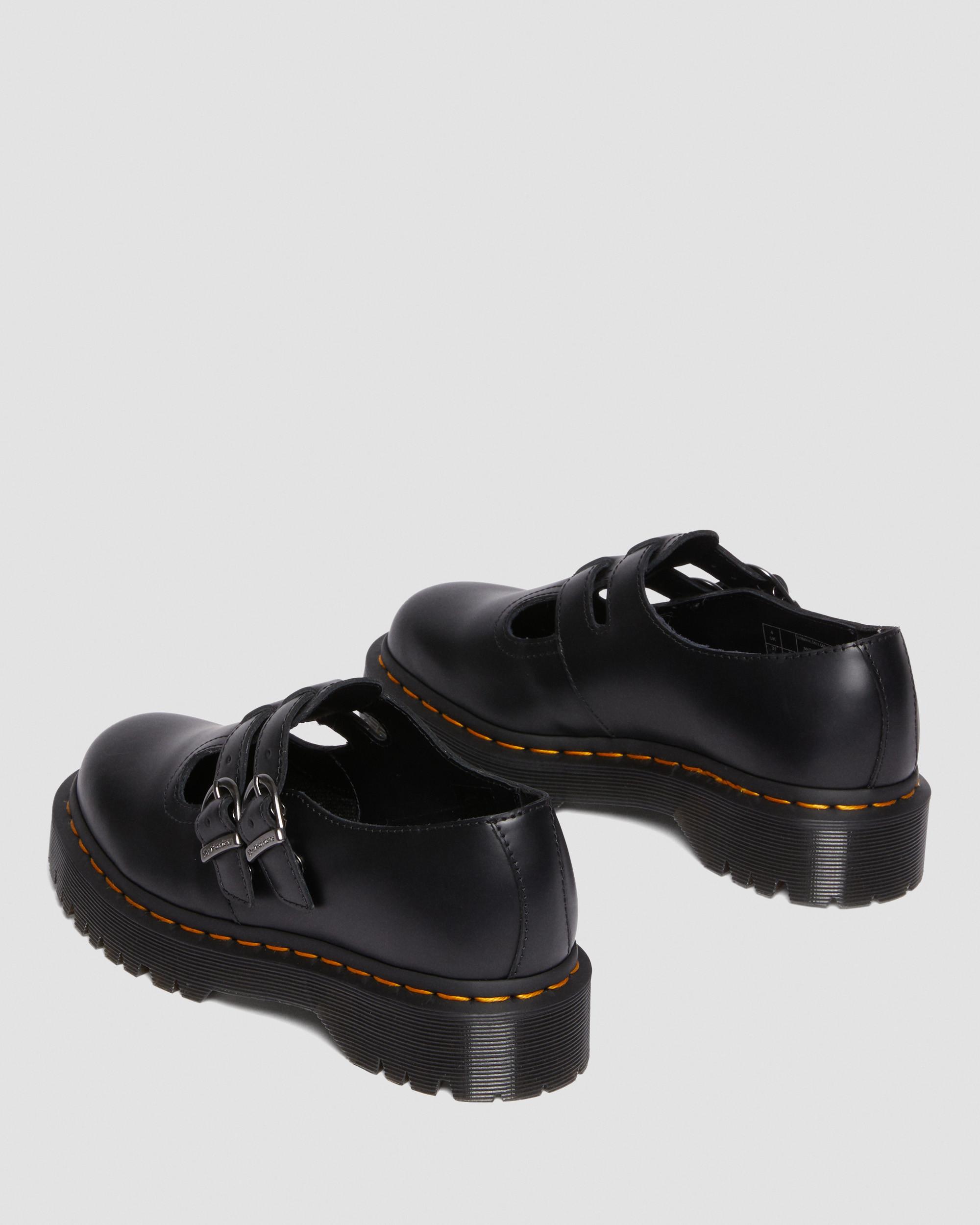 8065 II Bex Smooth Leather Platform Mary Jane Shoes in Black