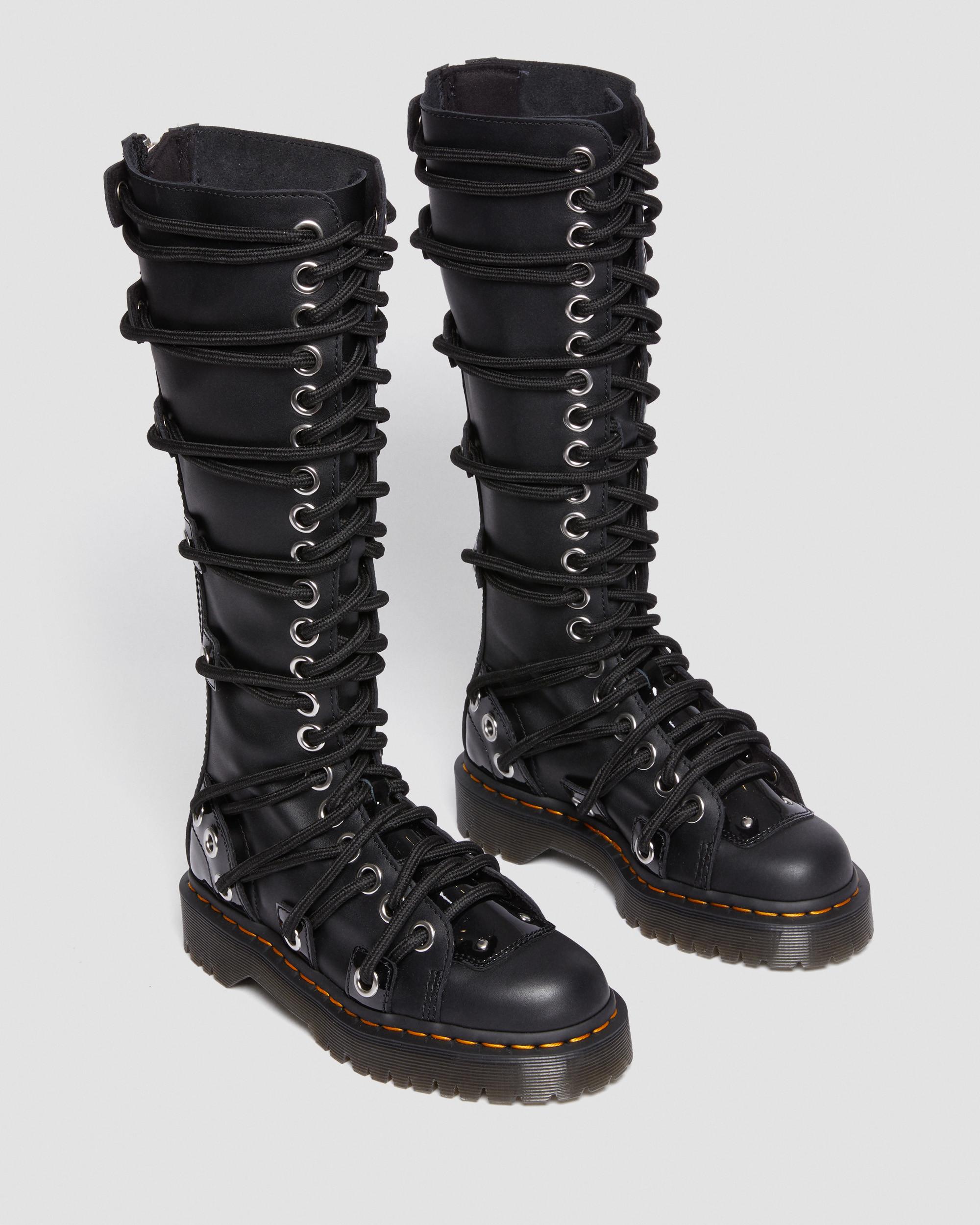 DR MARTENS Daria 1b60 Bex Lace Up Leather Knee High Boots