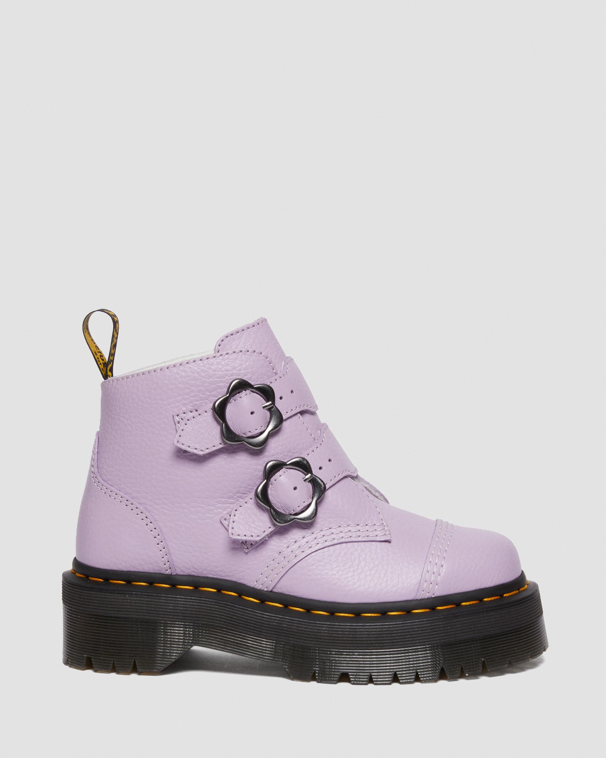 Devon Flower Buckle Milled Nappa Leder Plateaustiefel in AIRWAIR