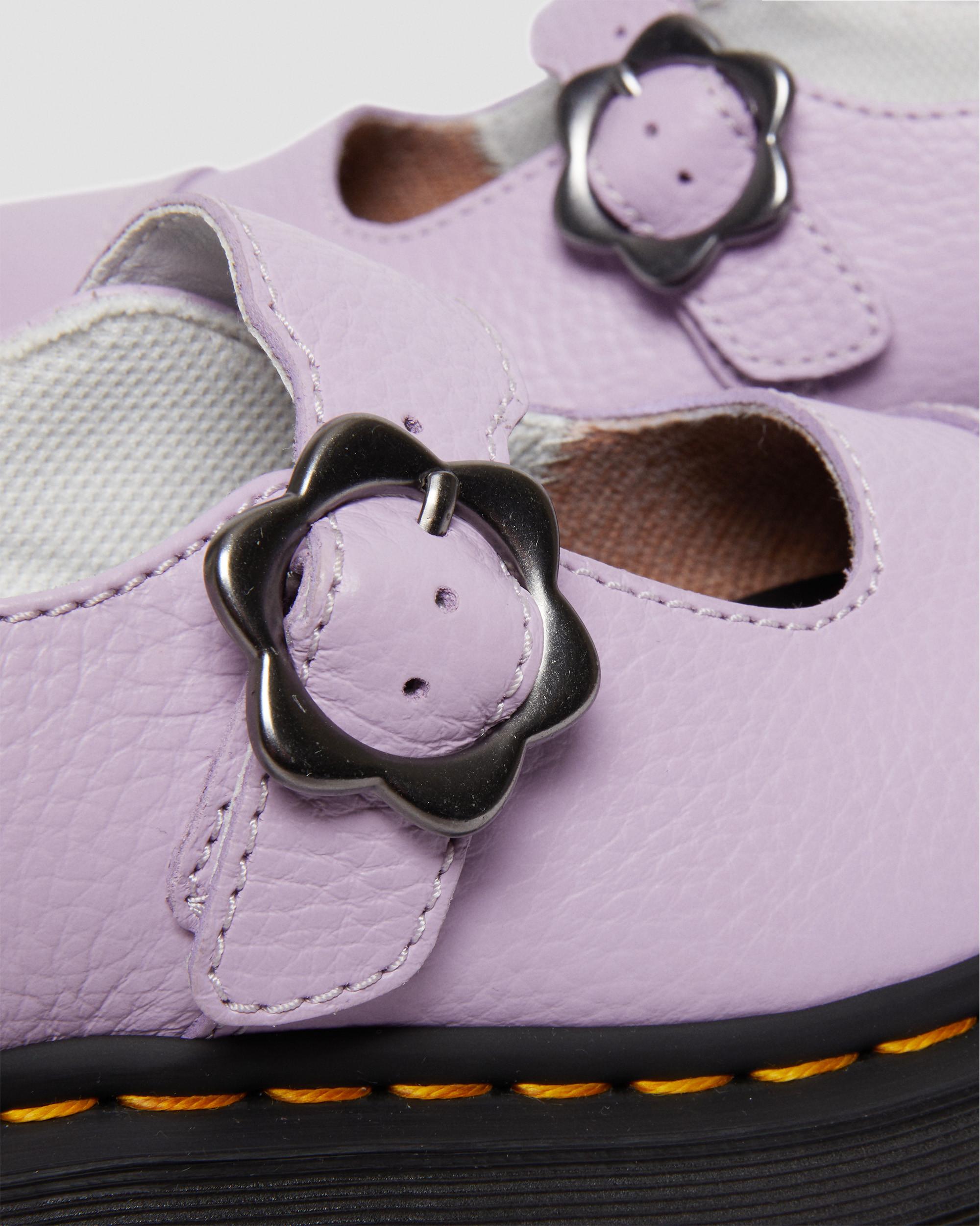 Addina Flower Buckle Leather Platform Shoes