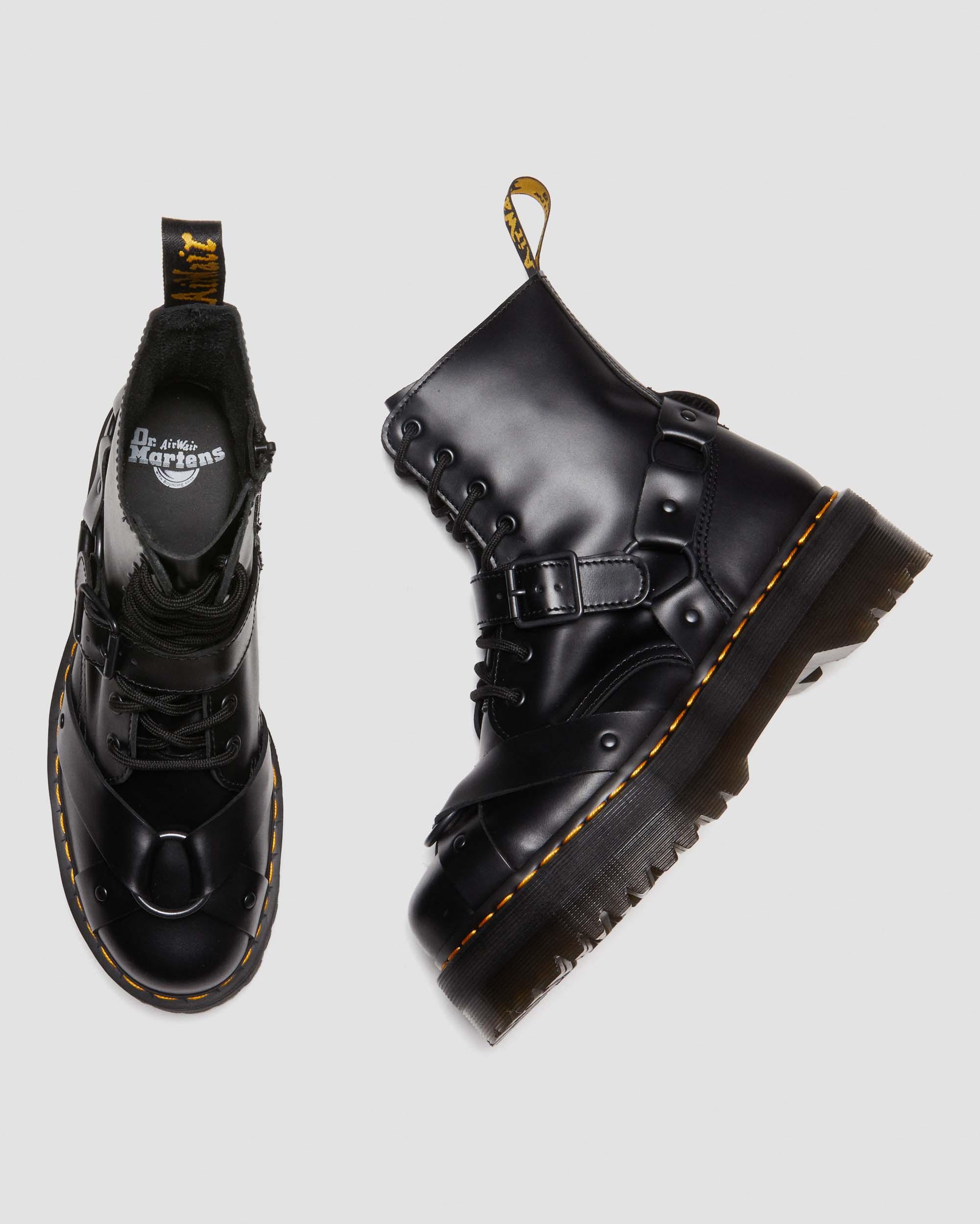 靴 Dr.Martens Jadon Harness DR.MARTENS JADON HARNESS PARIS LEATHER BLACK PLATFORM MSRP