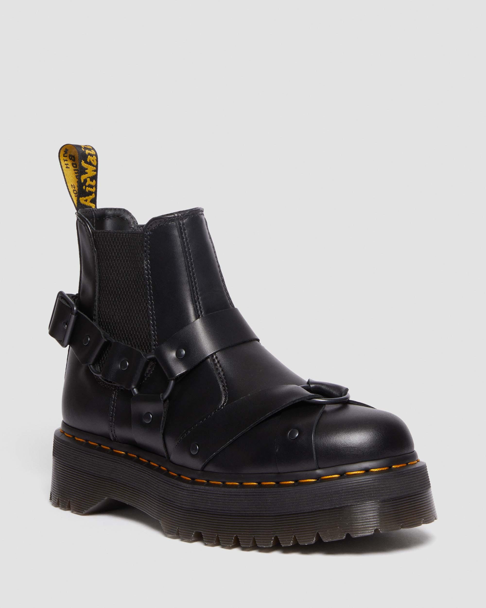 Dr. Martens' 2976 Harness Leather Platform Chelsea Boots In Black
