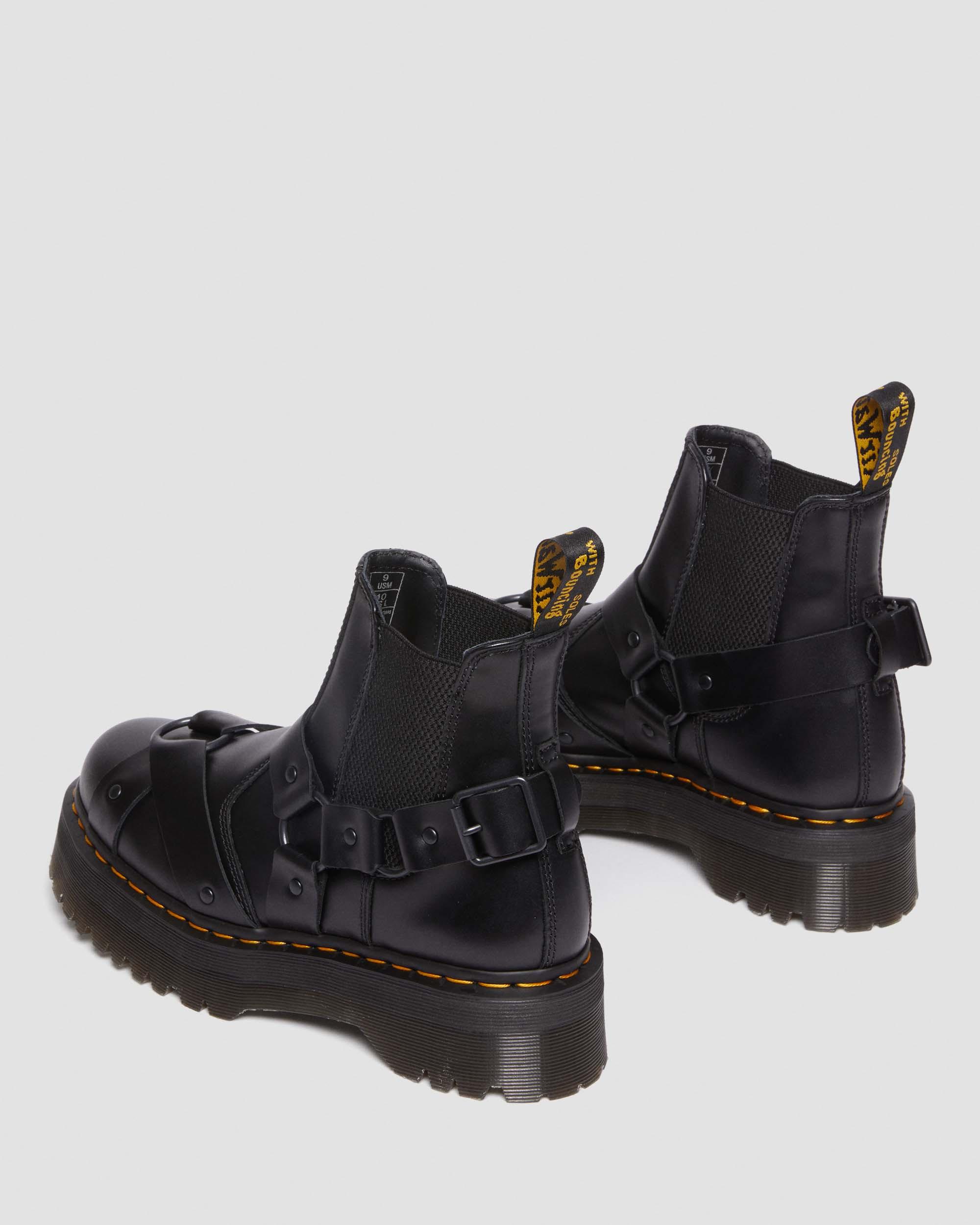 Shop Dr. Martens' 2976 Harness Leather Platform Chelsea Boots In Black