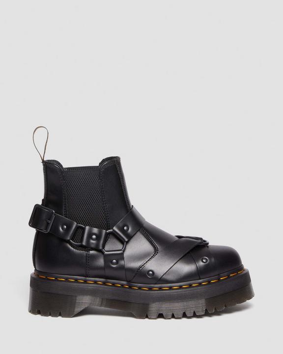 2976 Harness Leather Platform Chelsea Boots in Black | Dr 2976 Harness Leather Platform Chelsea Boots in Black | Dr