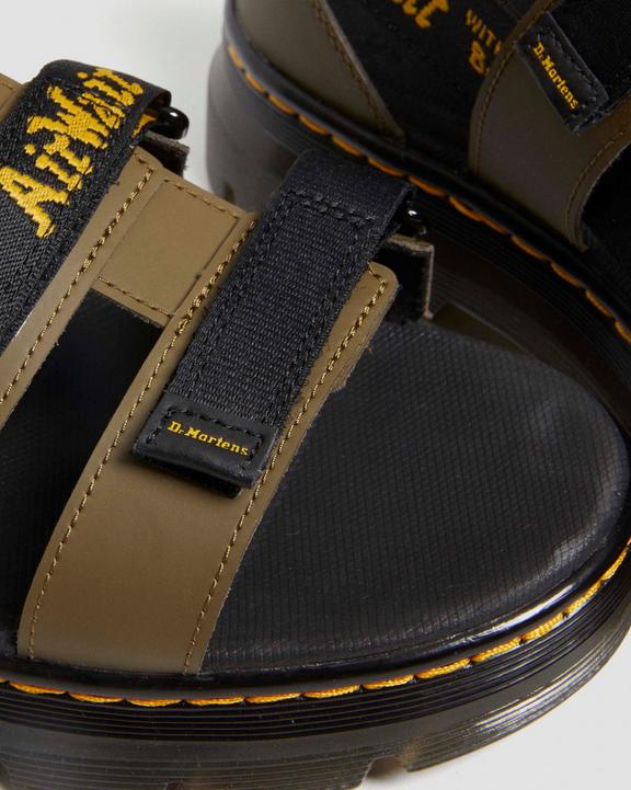 DR MARTENS Pearson II Leather Logo Strap Sandals