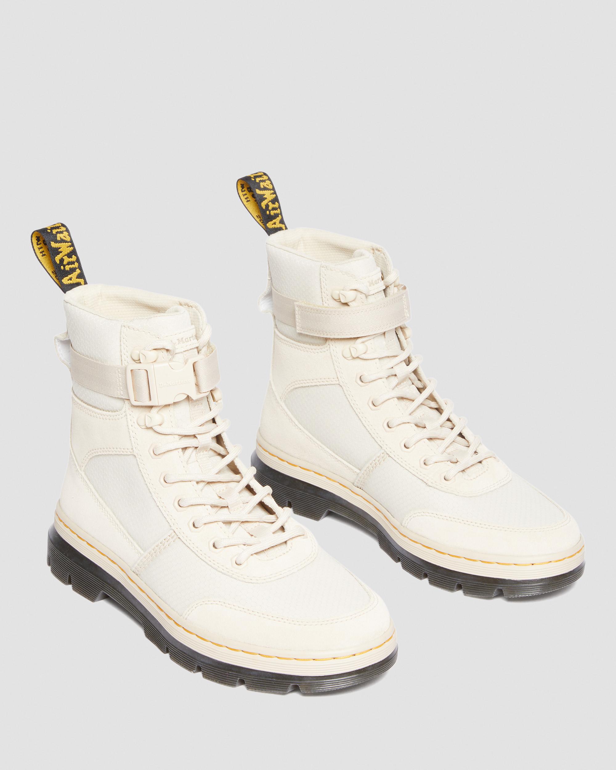Combs Tech Suede & Nylon Utility Boots in Parchment Beige | Dr. Martens
