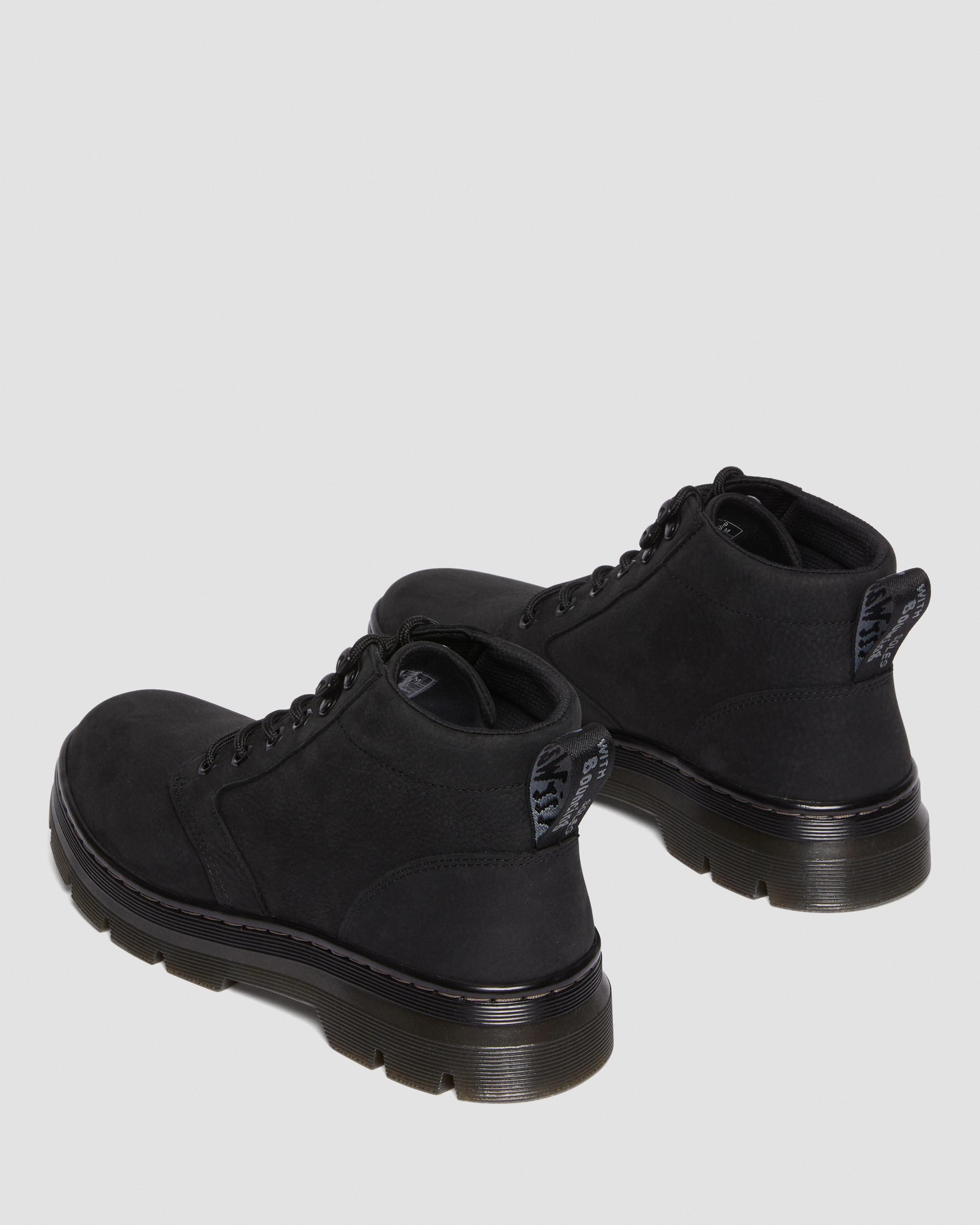 Bonny Milled Nubuck Leather Utility Boots in Black | Dr. Martens