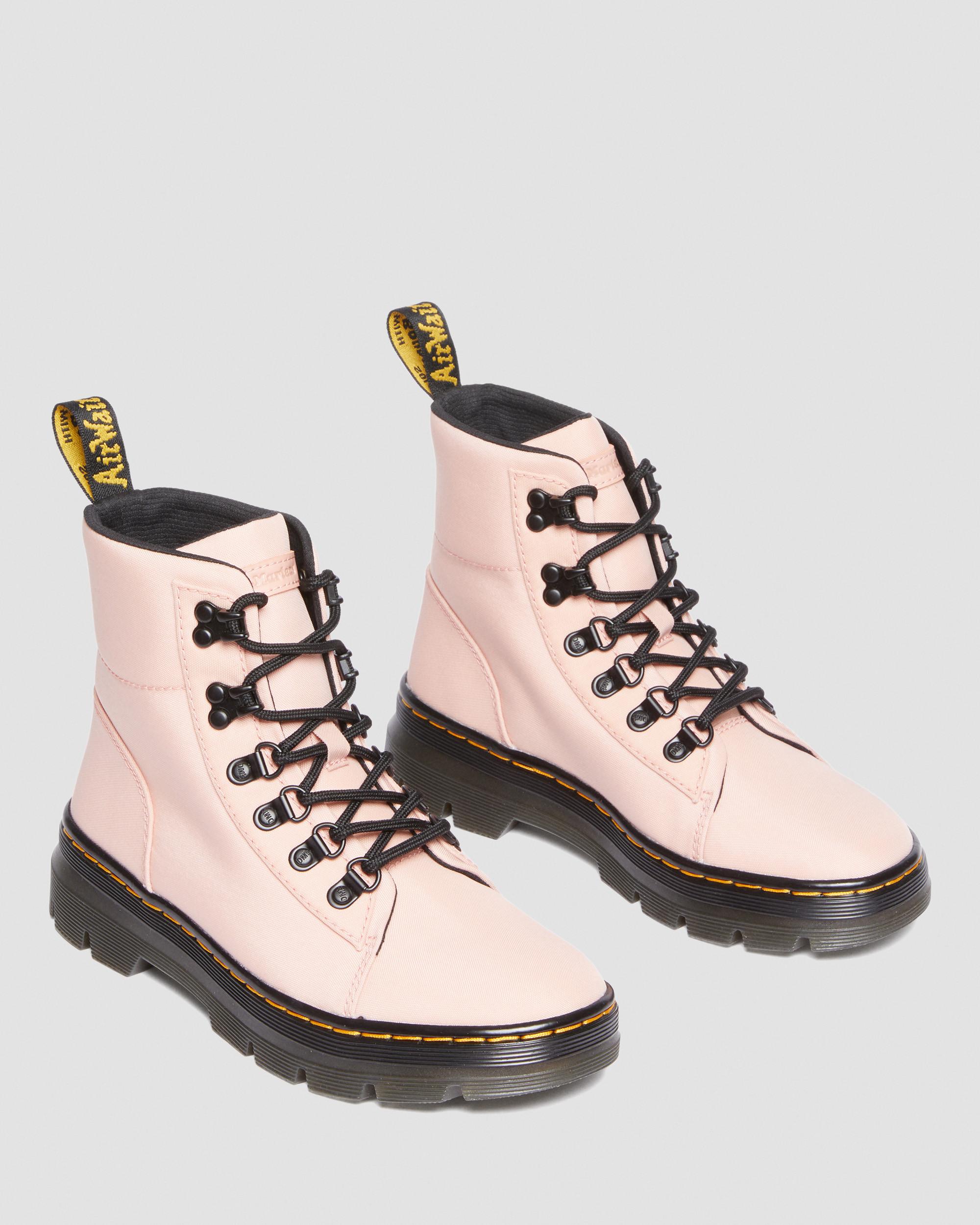 WHITE DR.MARTENS Womens Combs Nylon Combat Boot