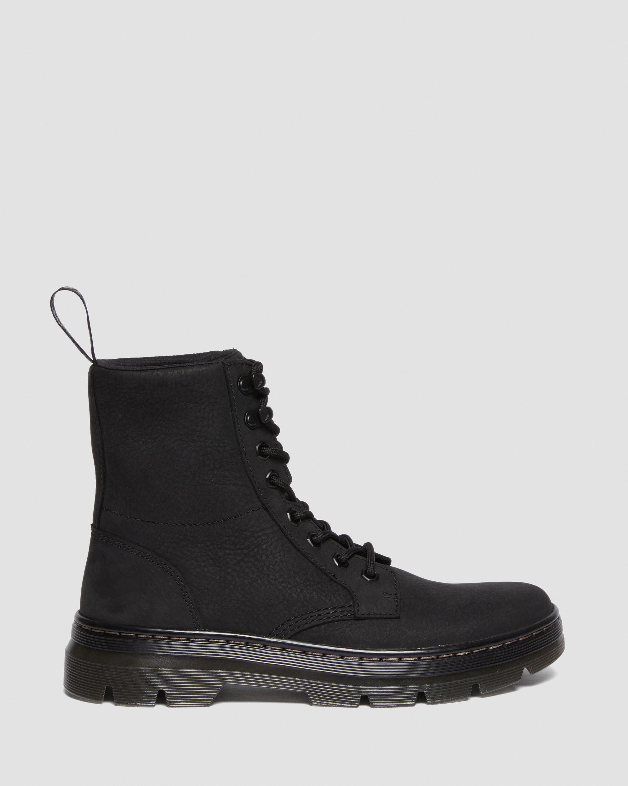 Combs Tech Milled Nubuck Utility Boots in Black | Dr. Martens