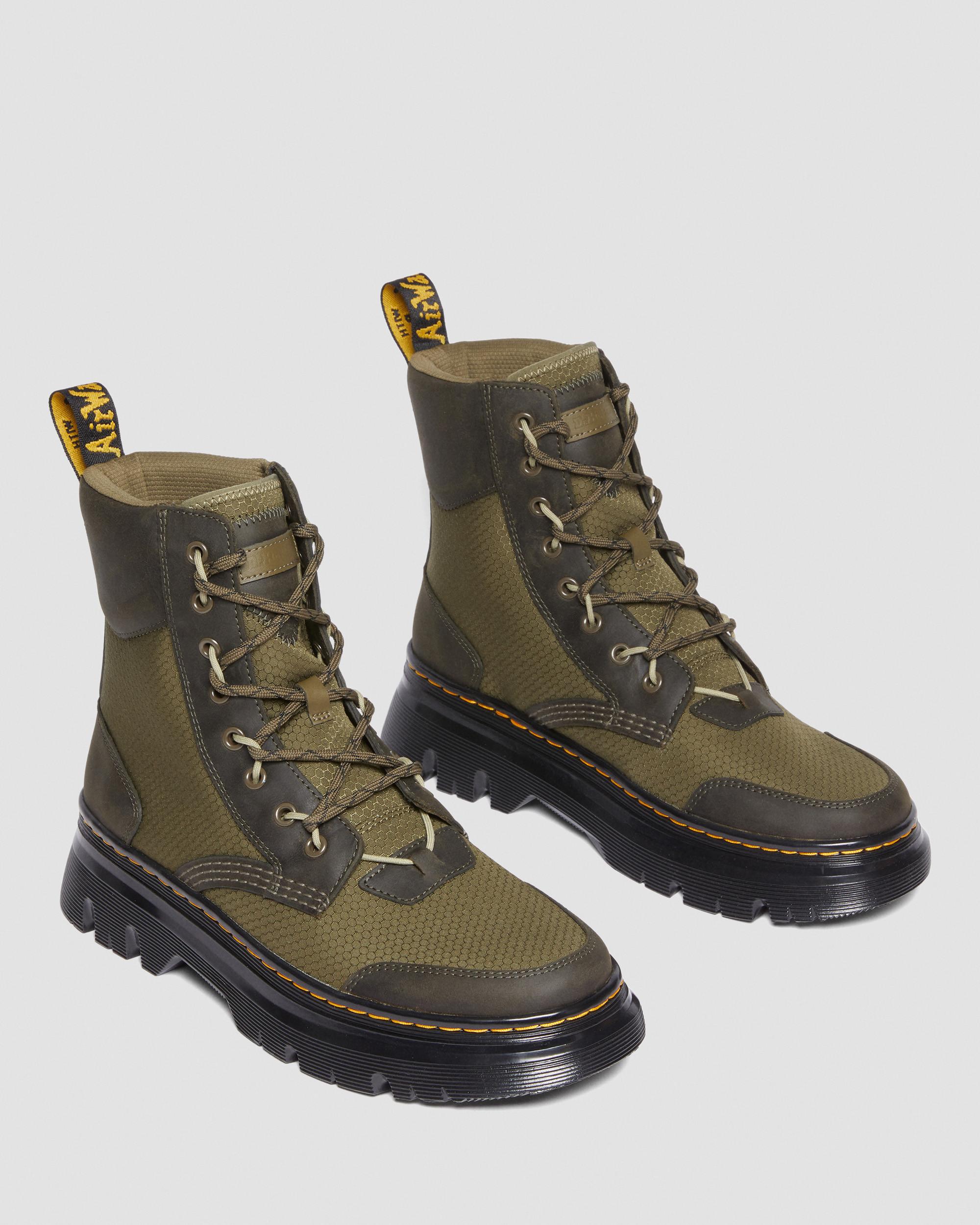Tarik Leather & Nylon Utility Boots in DMS OLIVE | Dr. Martens™