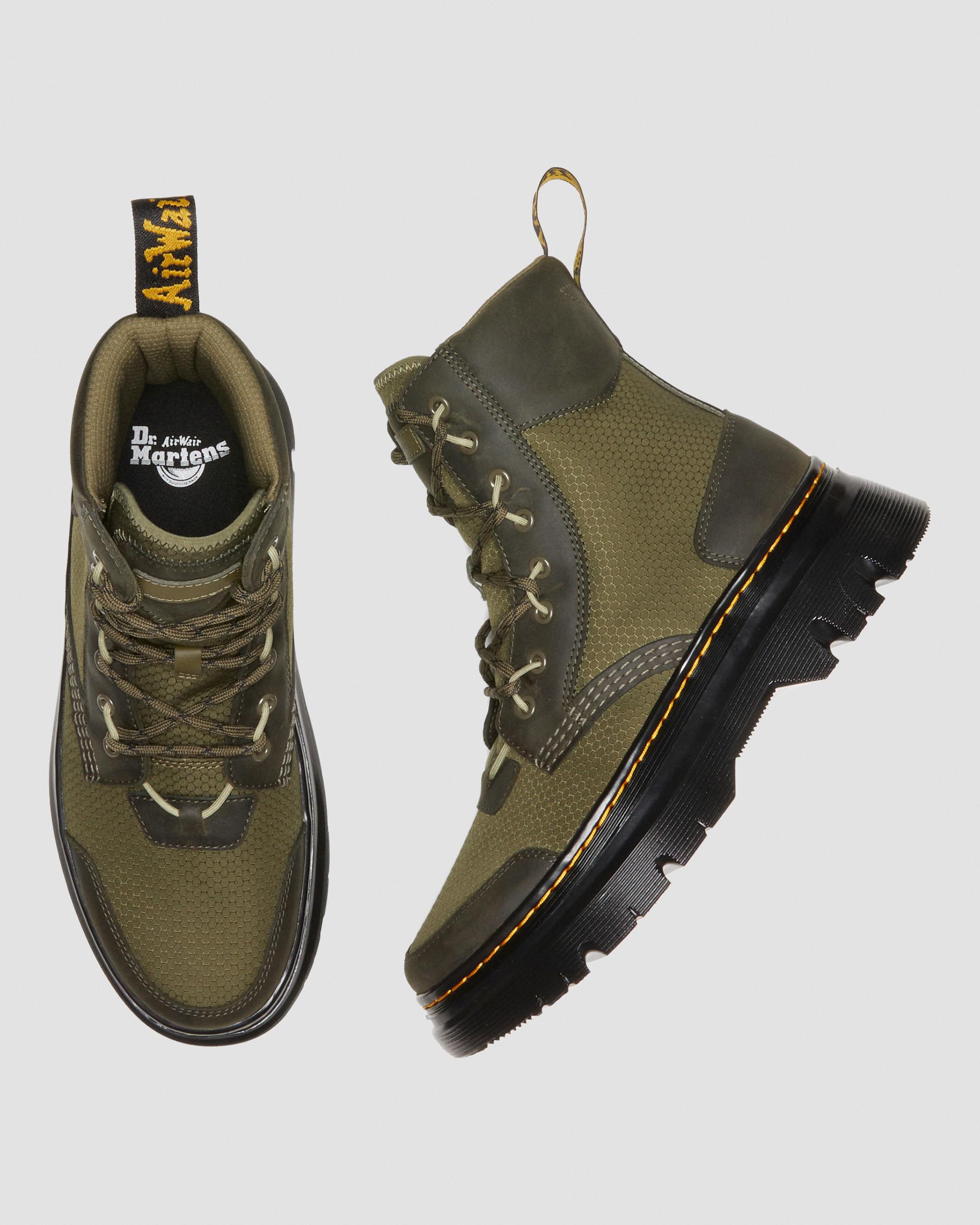 Tarik Leather & Nylon Utility Boots in DMS OLIVE | Dr. Martens™