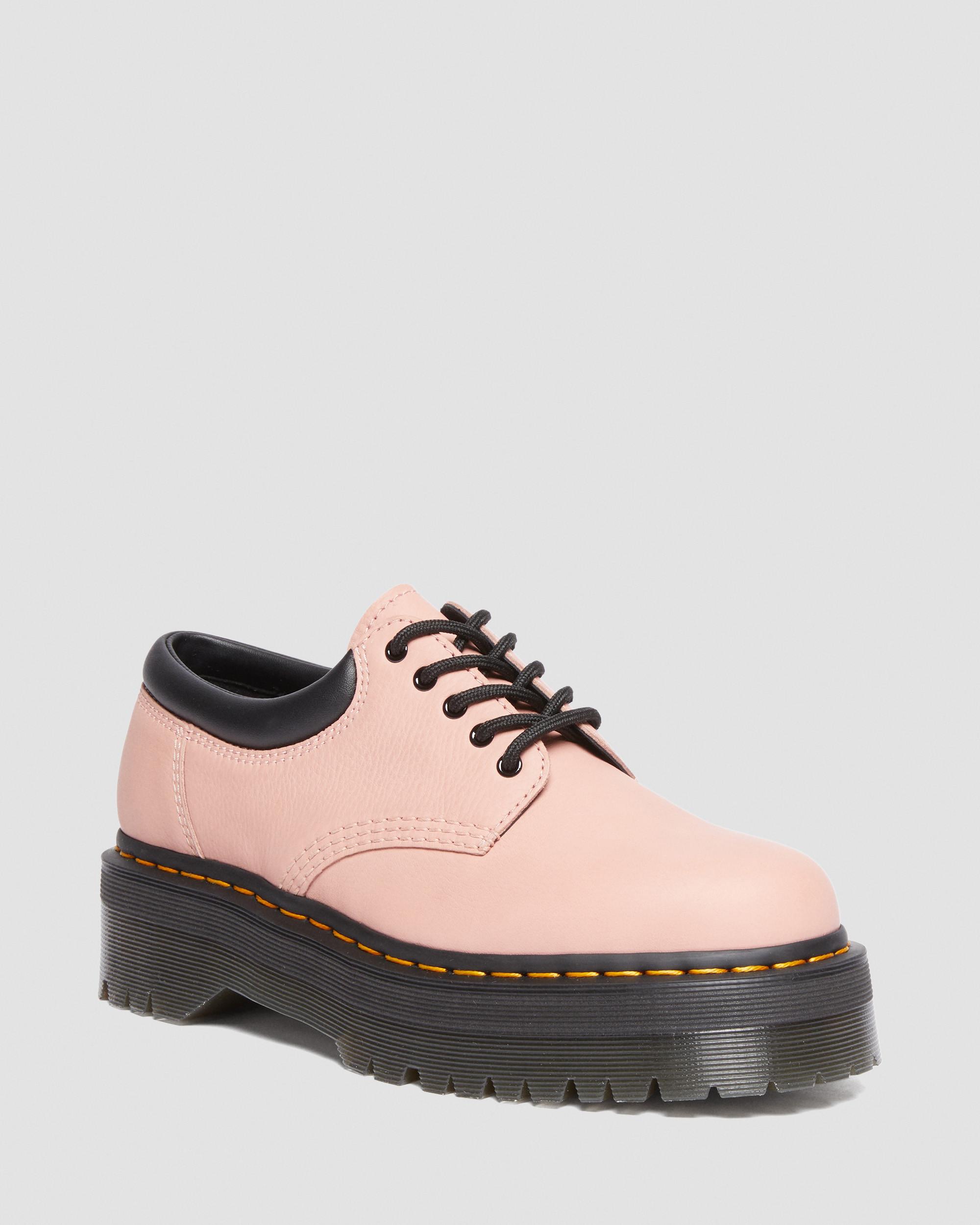 8053 Pisa Leather Platform Casual Shoes in Peach Beige | Dr. Martens