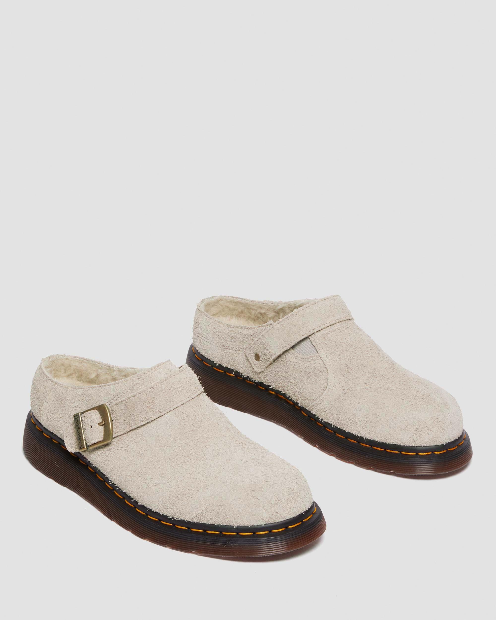 Isham Faux Shearling Lined Wildleder Mules in VINTAGE TAUPE
