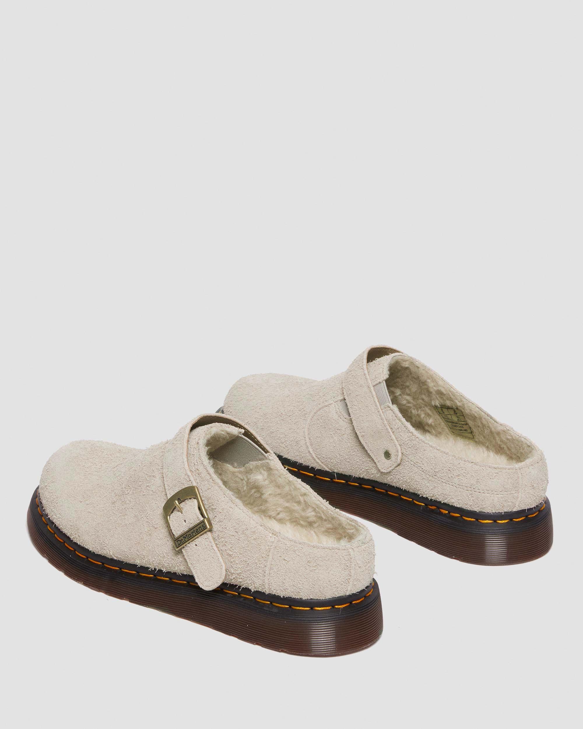 Isham Faux Shearling Lined Suede Mules in VINTAGE TAUPE