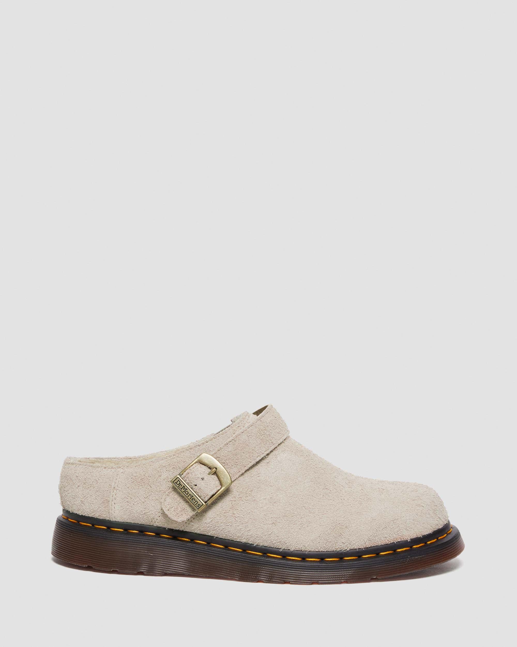 DR MARTENS Isham Faux Shearling Lined Suede Slingback Mules