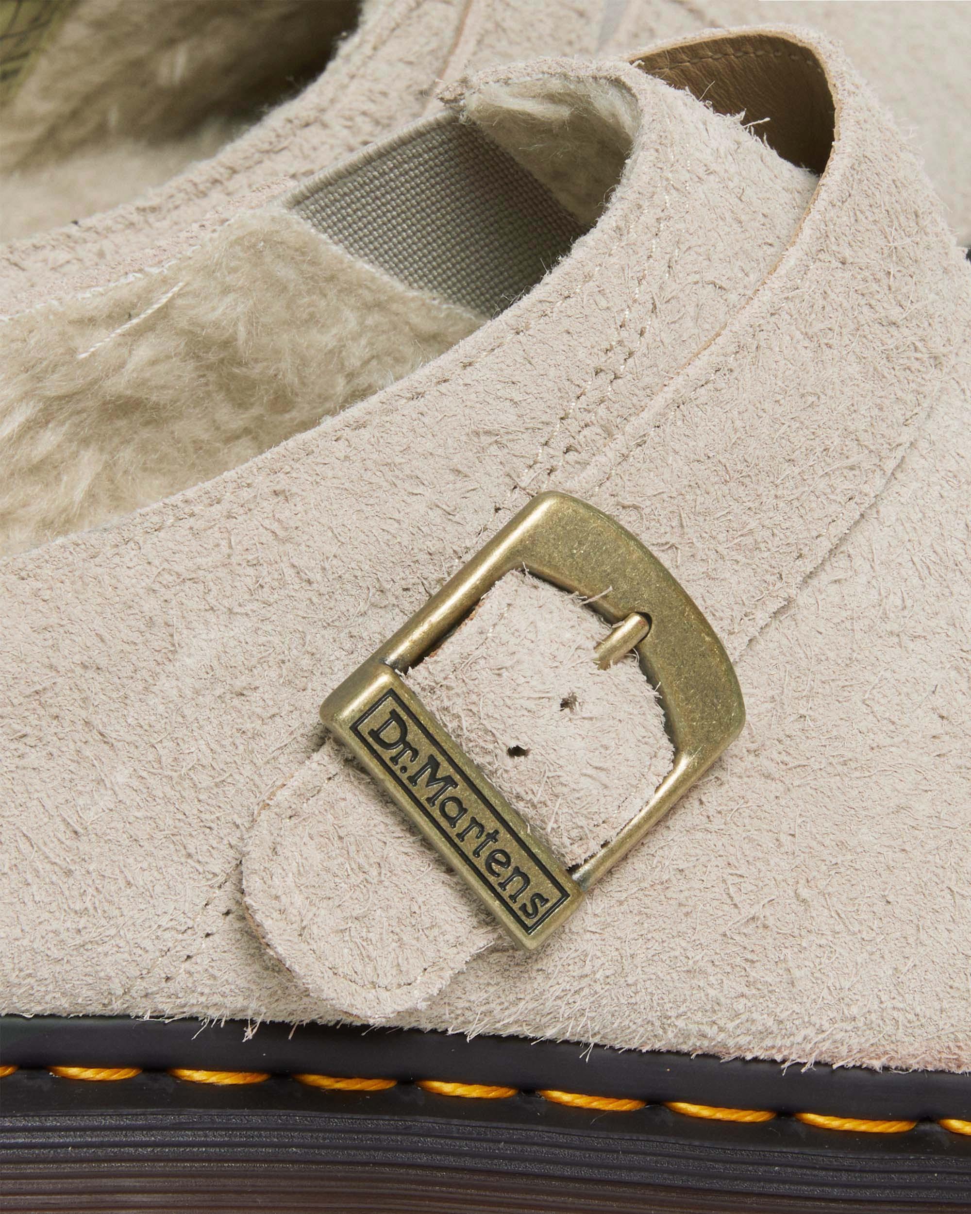 Isham Faux Shearling Lined Suede Slingback Mules in Vintage Taupe | Dr.  Martens