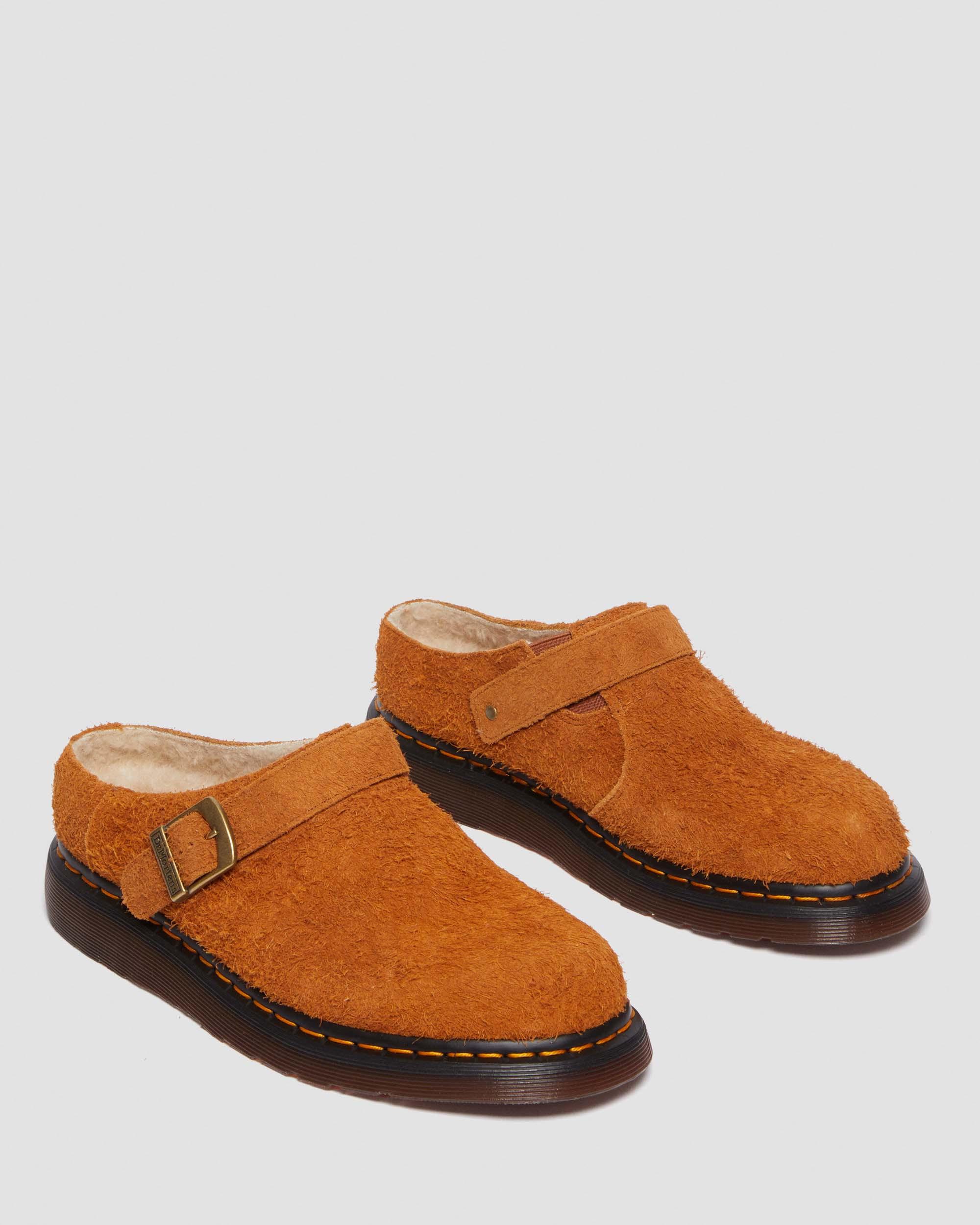 Isham Faux Shearling Lined Suede Mules in PECAN BROWN