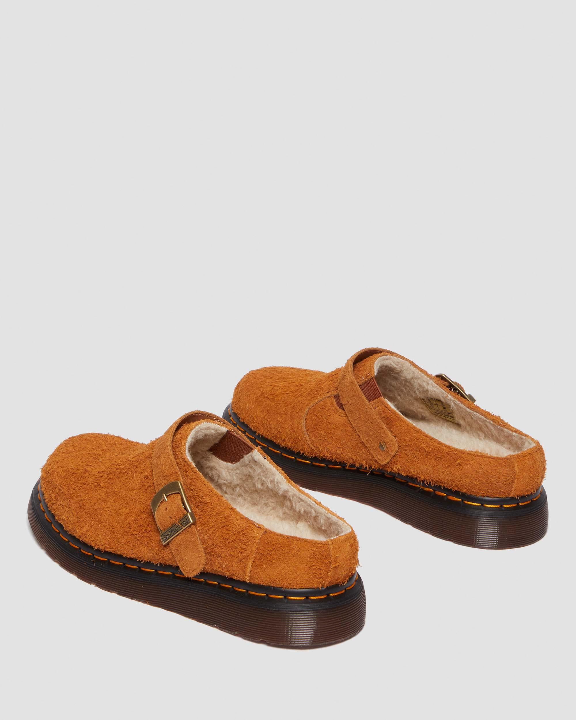 Isham Faux Shearling Lined Suede Slingback Mules in PECAN BROWN