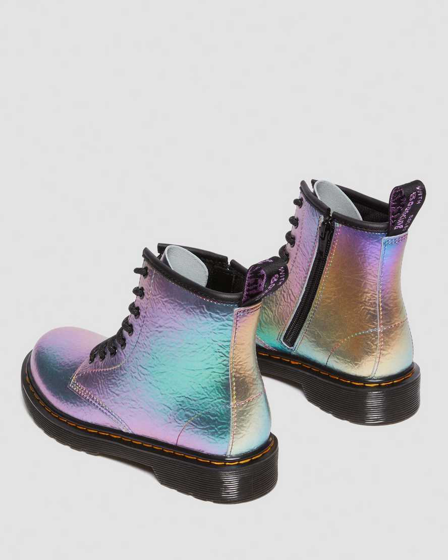 Junior 1460-snørestøvler i krøllet læder med regnbueprintJunior 1460-snørestøvler i krøllet læder med regnbueprint Dr. Martens