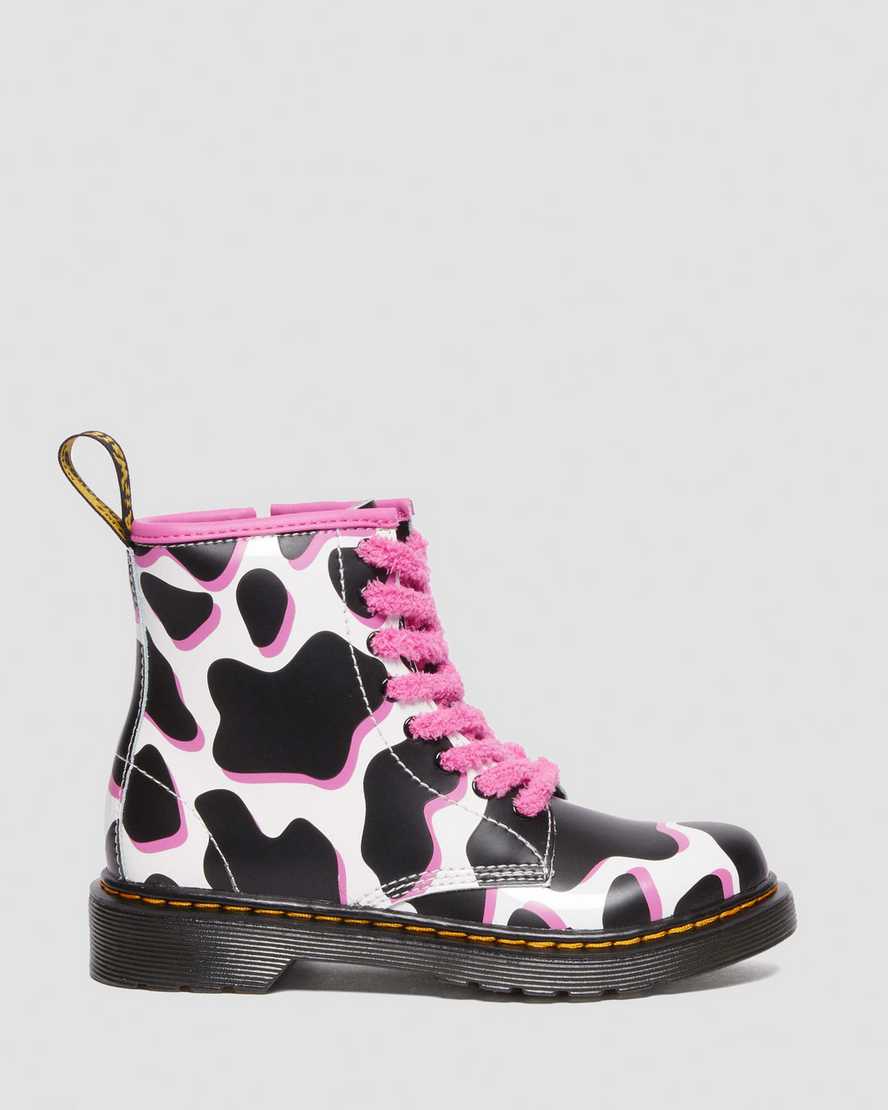 Junior 1460 Cow Print Patent Leather Lace Up BootsJunior 1460 Cow Print Patent Leather Lace Up Boots Dr. Martens