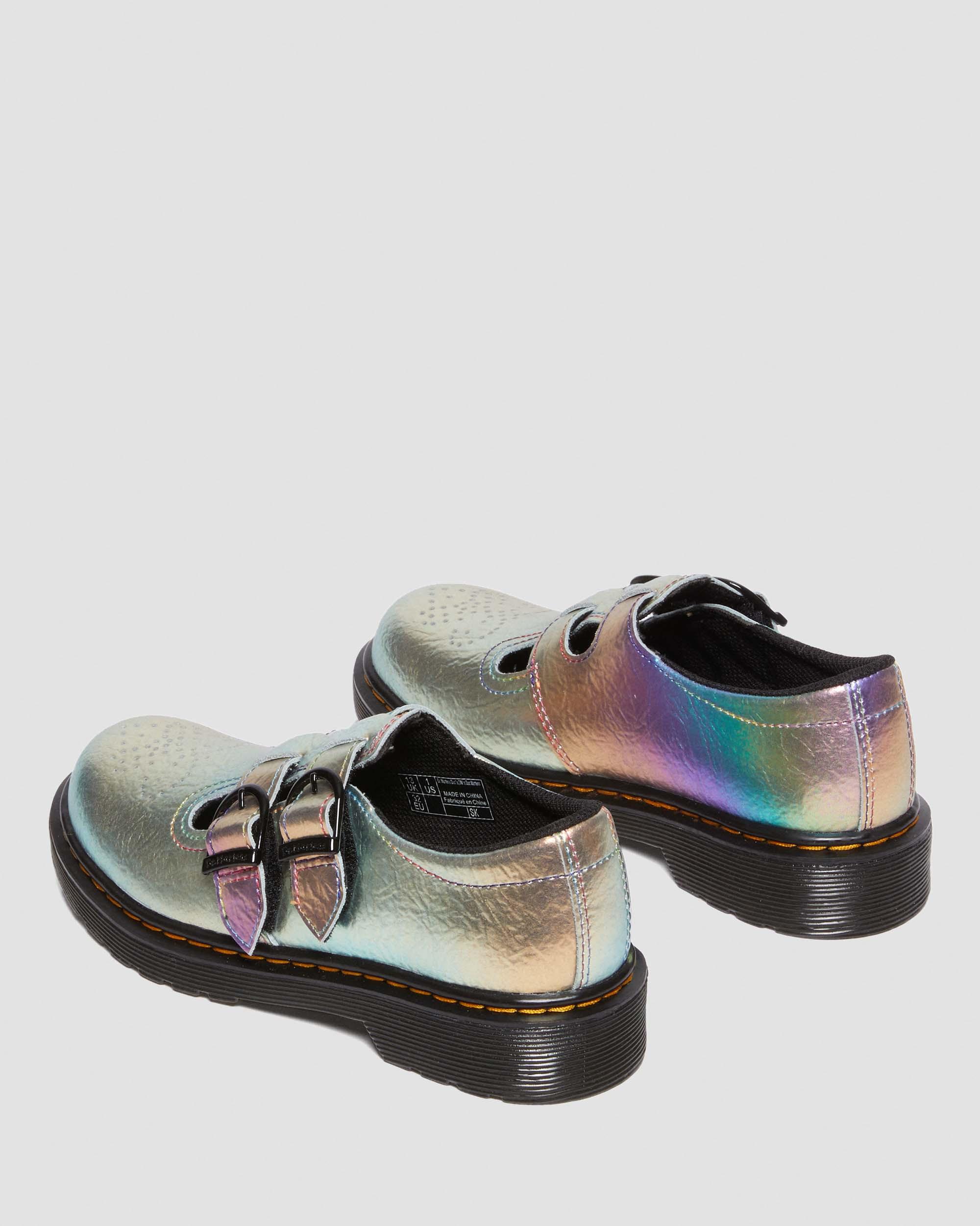 Junior 8065 Rainbow Crinkle Leather Mary Jane Shoes in MULTI