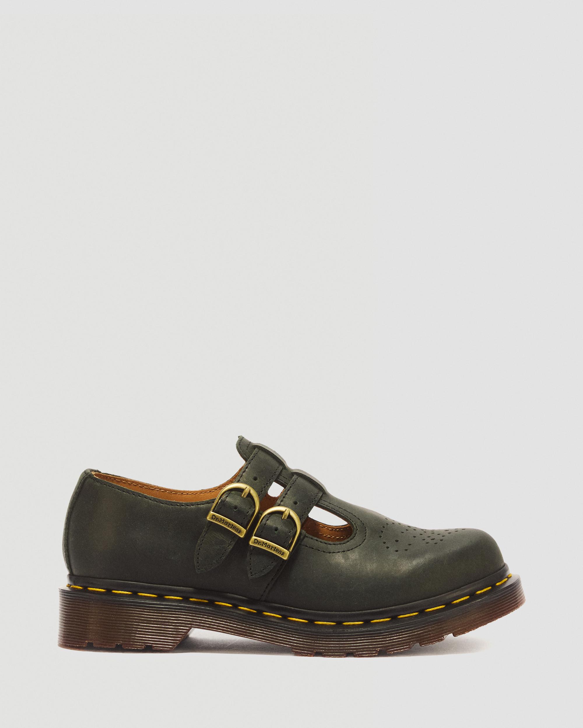 Dr. Martens 8065 Crazy Horse Leren Mary Jane Schoenen in Groen,
