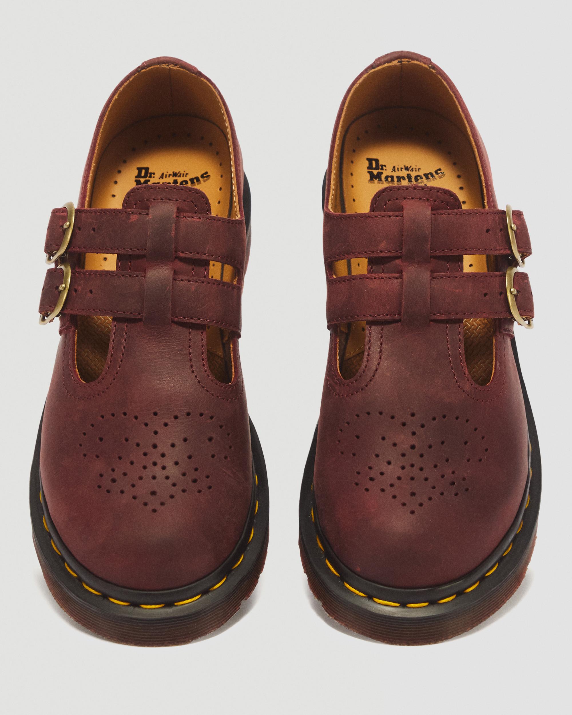 8065 Crazy Horse Leather Mary Jane Shoes in Dms Green | Dr. Martens