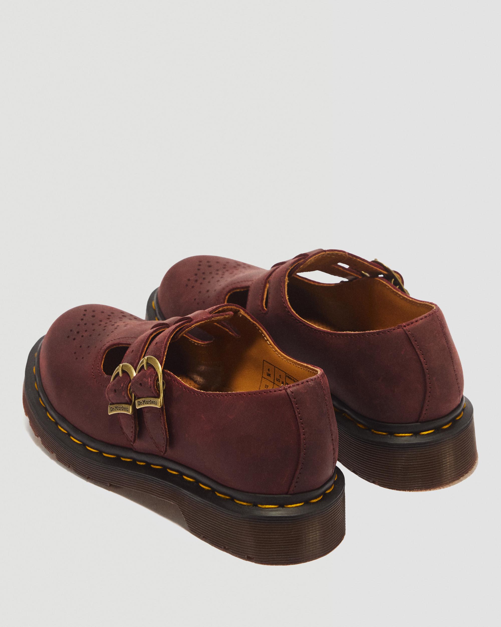 8065 Crazy Horse Leather Mary Jane Shoes in Cherry Red | Dr. Martens