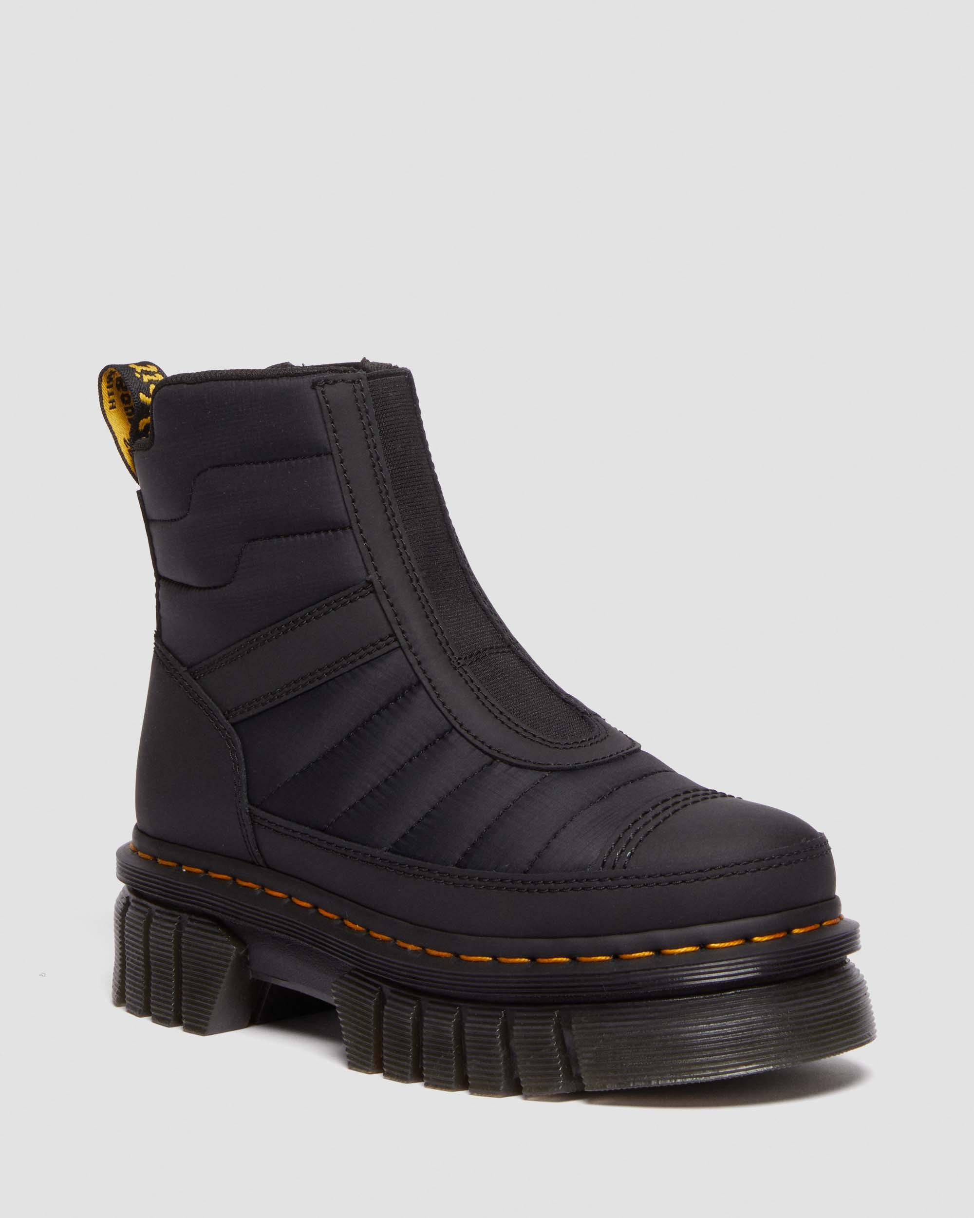 Audrick Quilted Platform Chelsea Boots in Black | Dr. Martens