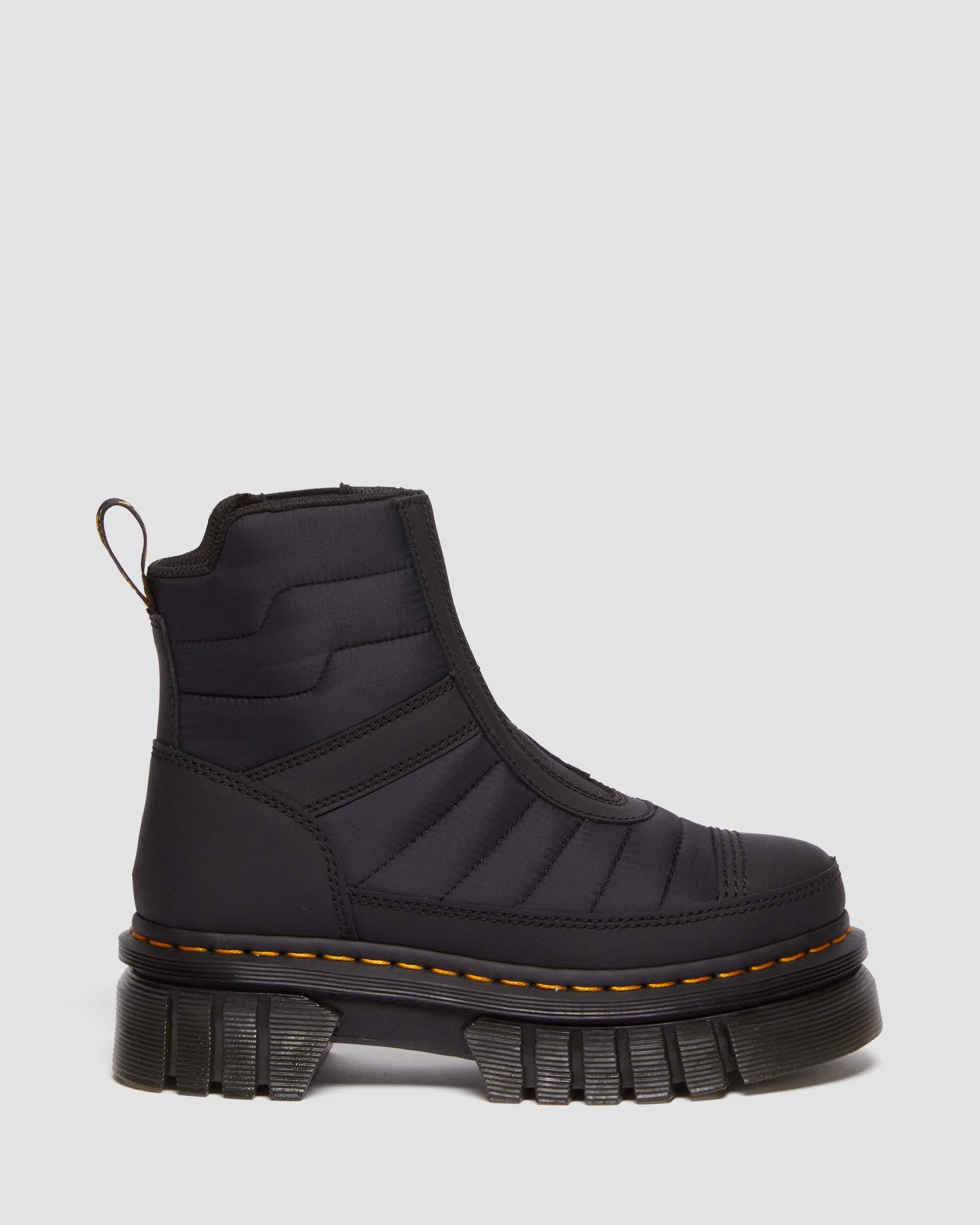 Audrick Quilted Platform Chelsea Boots in BLACK
