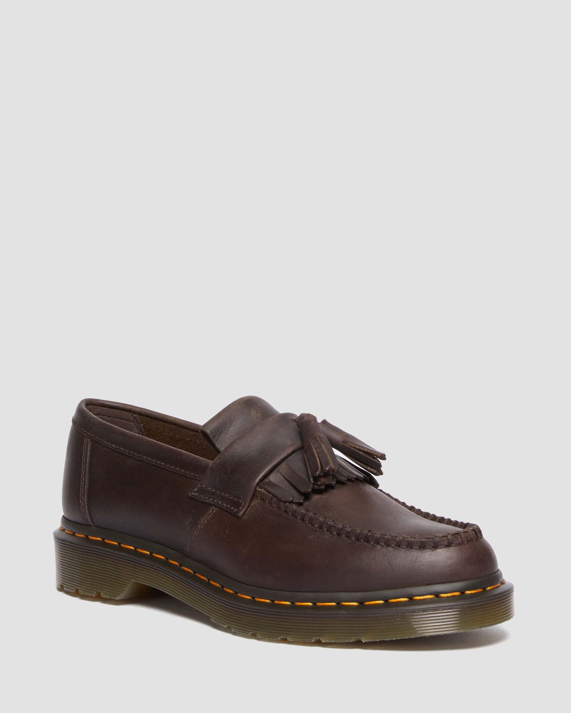Adrian Smooth Leather Tassel Loafers in Black | Dr. Martens