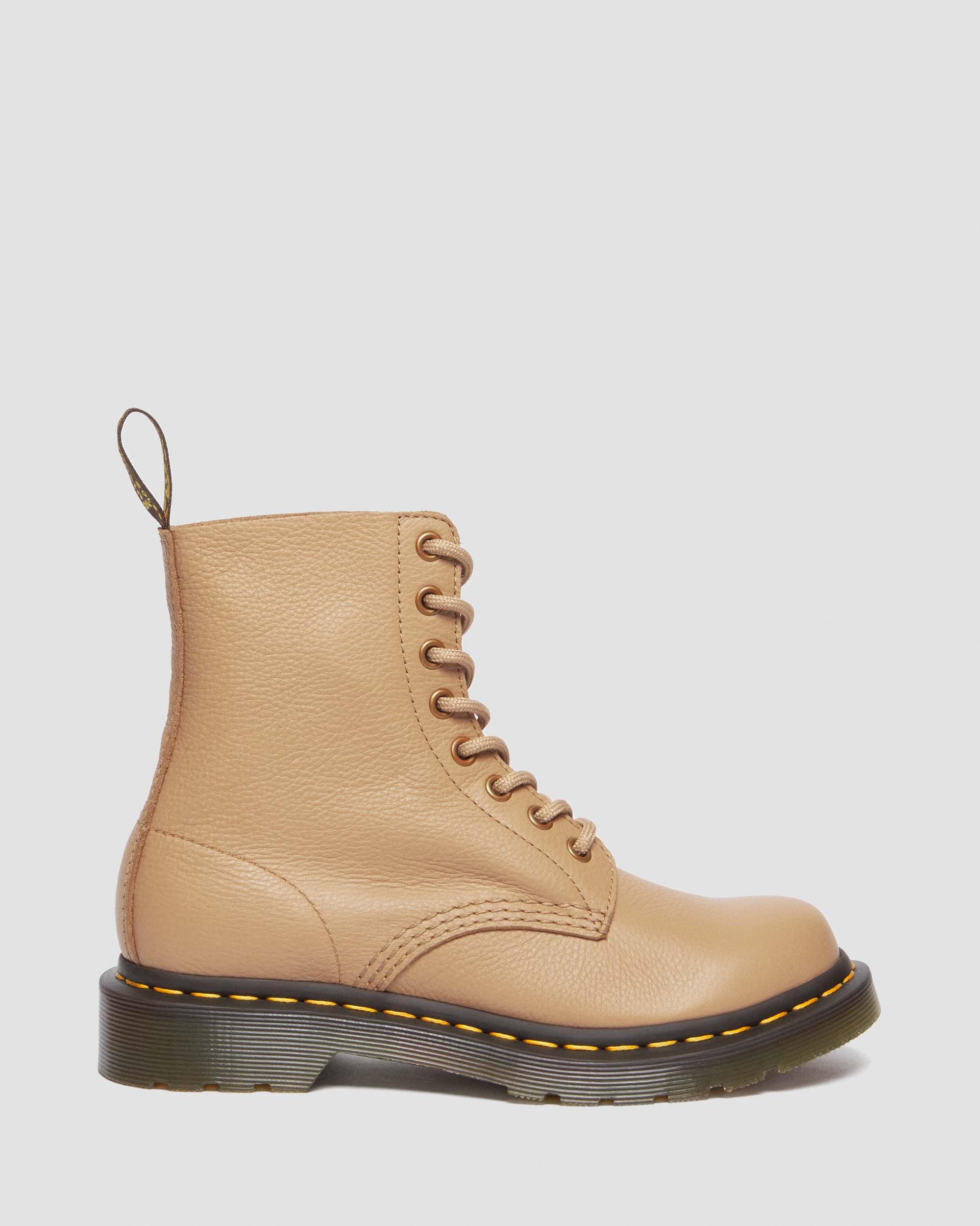 1460 Pascal Virginia Leather Lace Up Boots in Tan | Dr. Martens