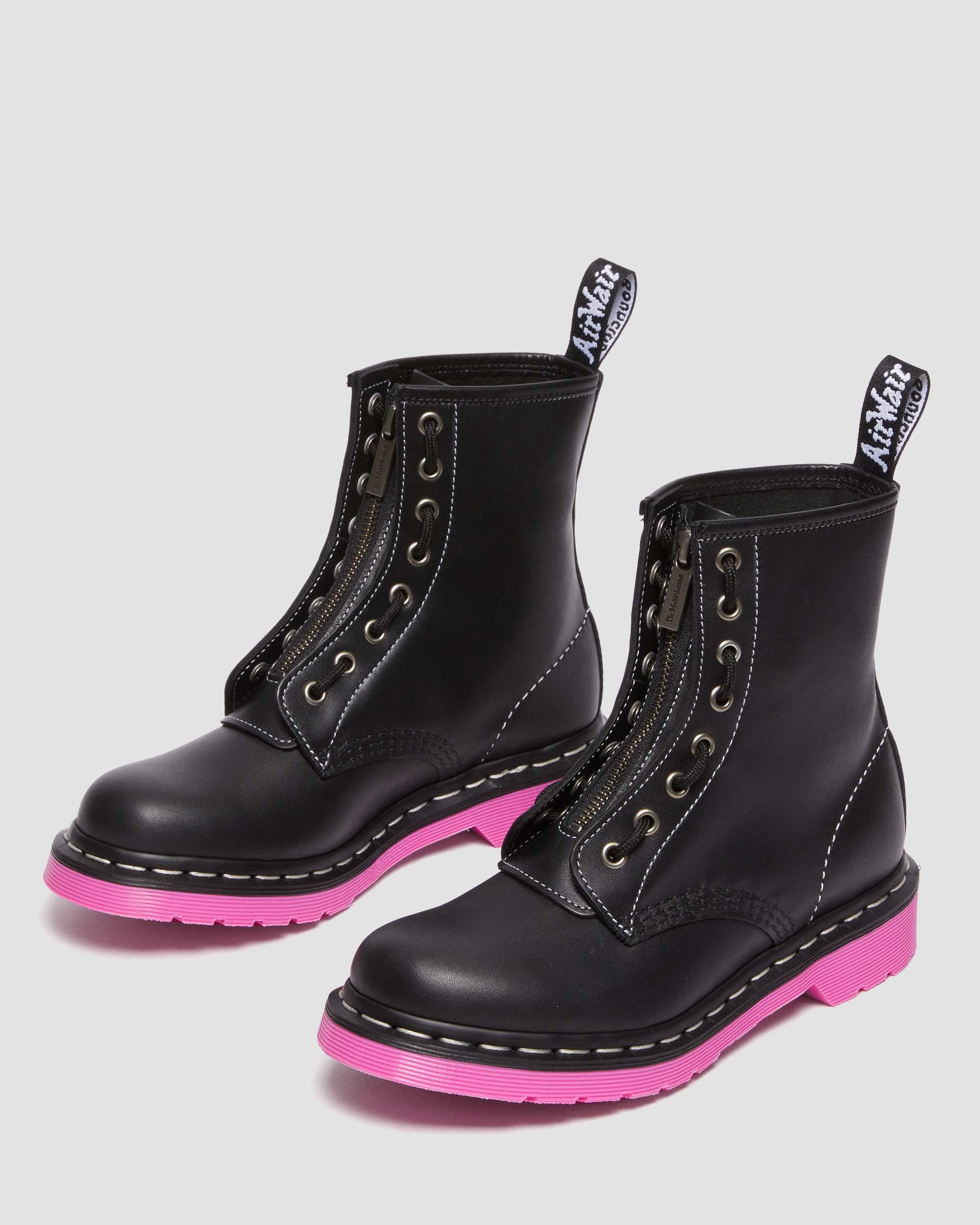 1460 Pink Sole Wanama Leather Jungle Zip Boots