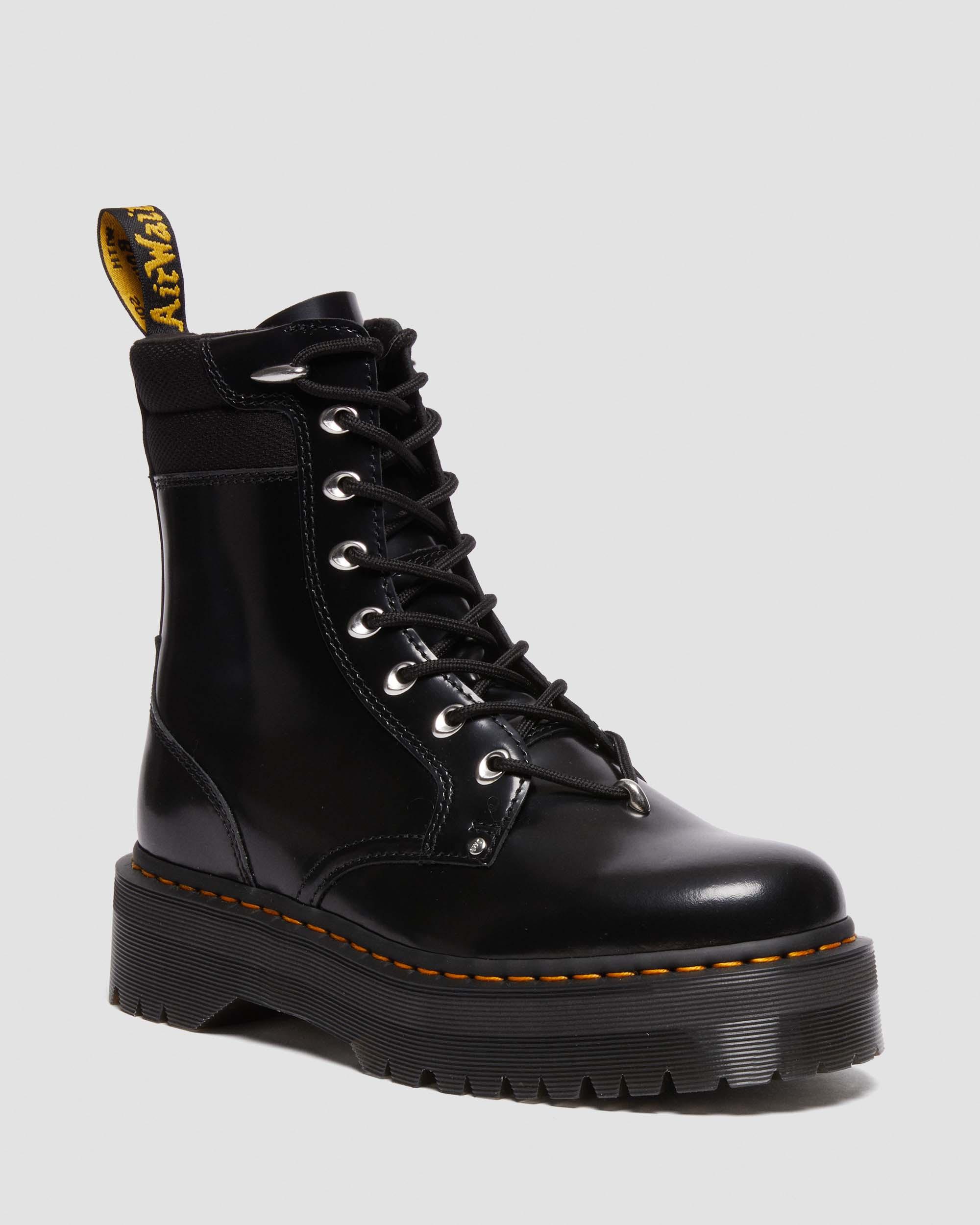 Dr. Martens Jadon II platform boots. Black leather hardware