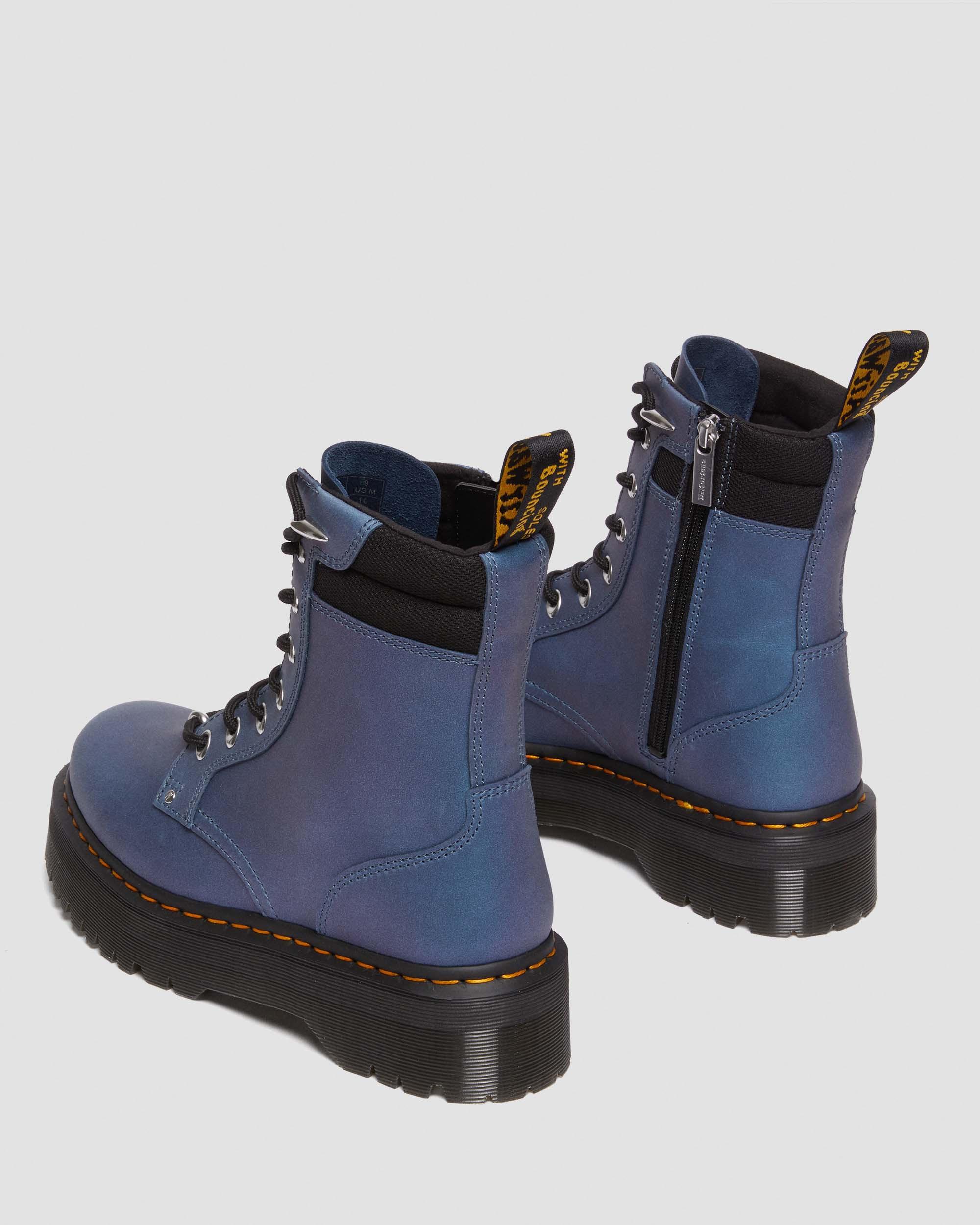Jadon II Hardware Leather Platform Boots in DEEP BLUE | Dr. Martens™