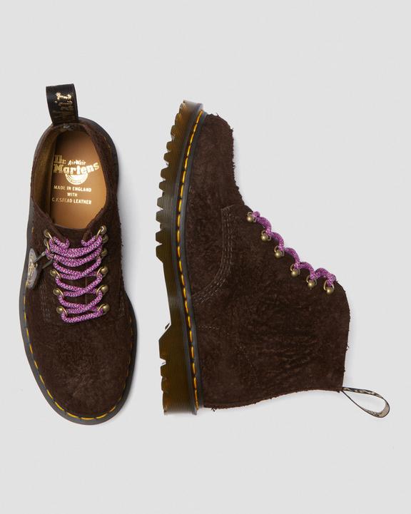 101 Made in England Hardware Suede Ankle Boots in Dark Brown 101 Made in England Hardware Suede Ankle Boots in Dark Brown