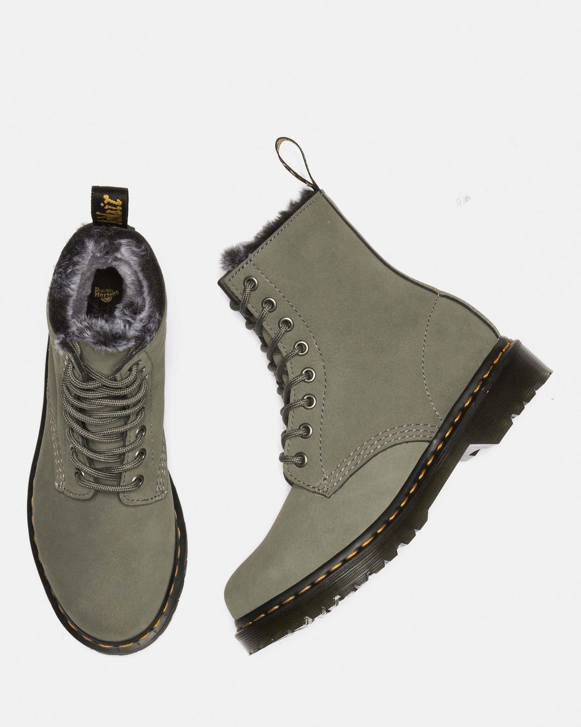Dr. Martens Women's 1460 Serena Faux Fur Lined Lace Up Boots - Tan – Seliga  Shoes