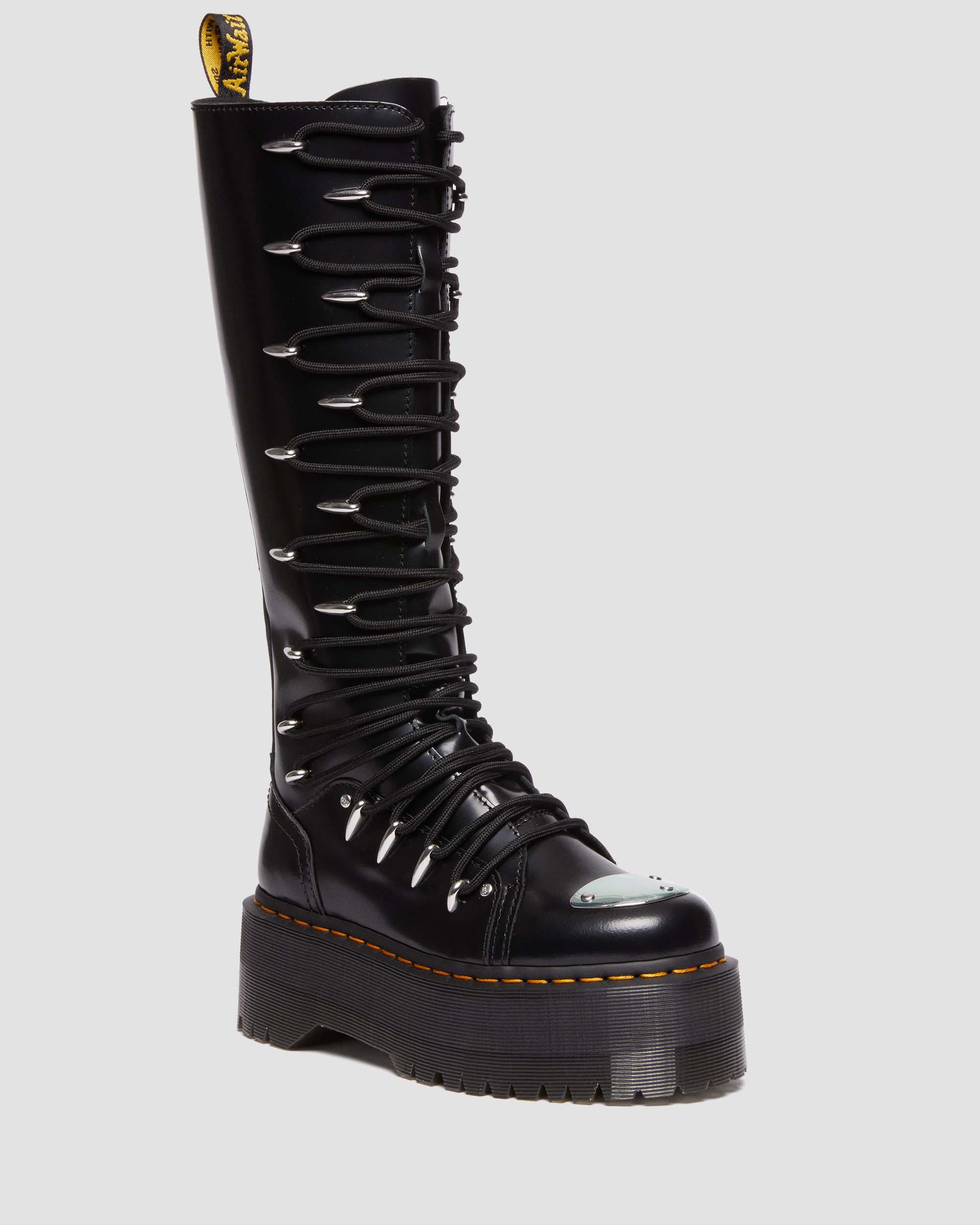 1B60 Max Lace Up Knee High Platform Boots in Black | Dr. Martens