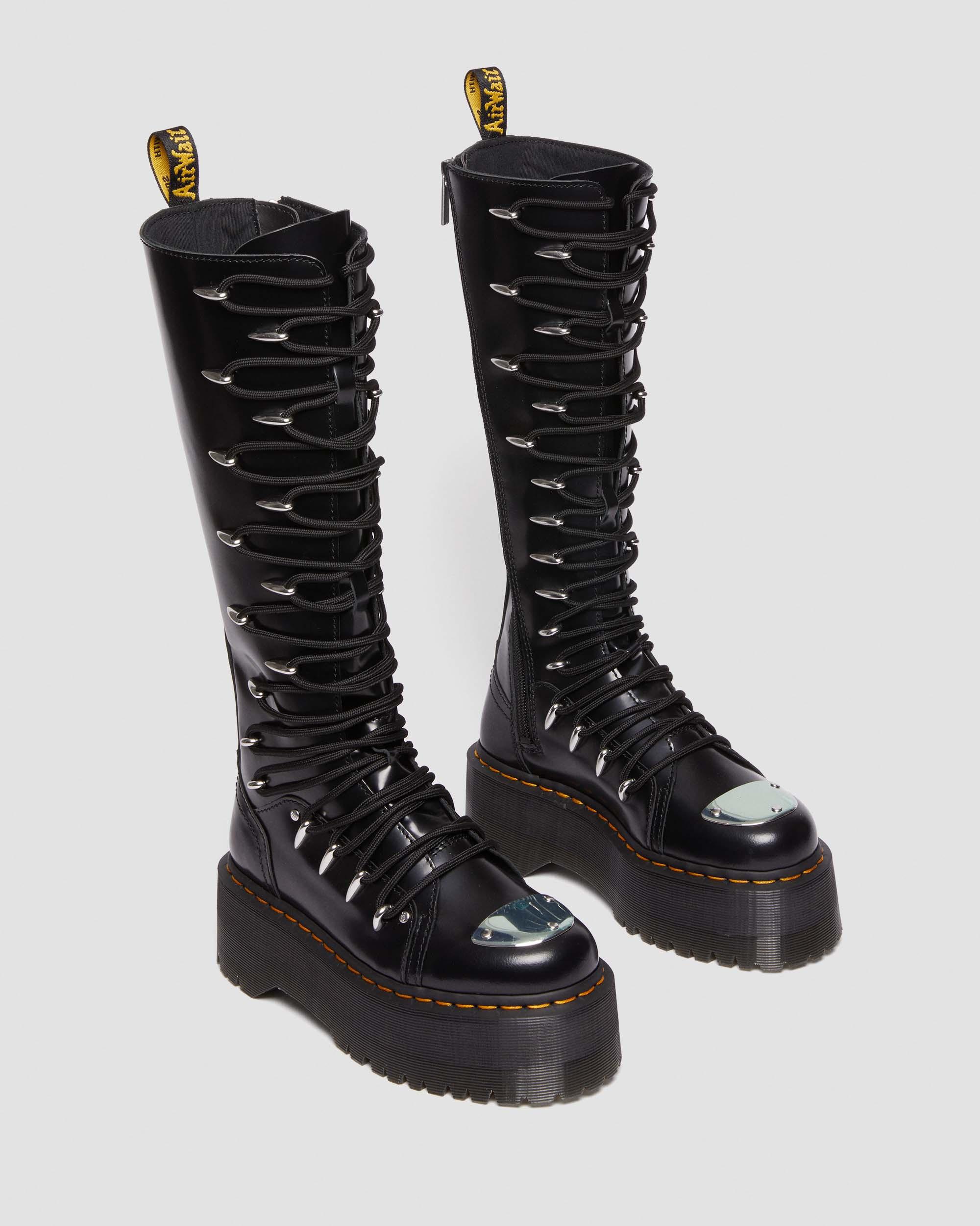 1B60 Max Lace Up Knee High Platform Boots In Black | Dr. Martens