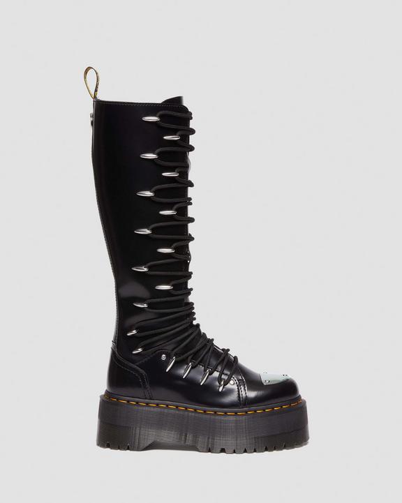 1B60 Max Lace Up Knee High Platform Boots in Black Buttero 1B60 Max Lace Up Knee High Platform Boots in Black Buttero