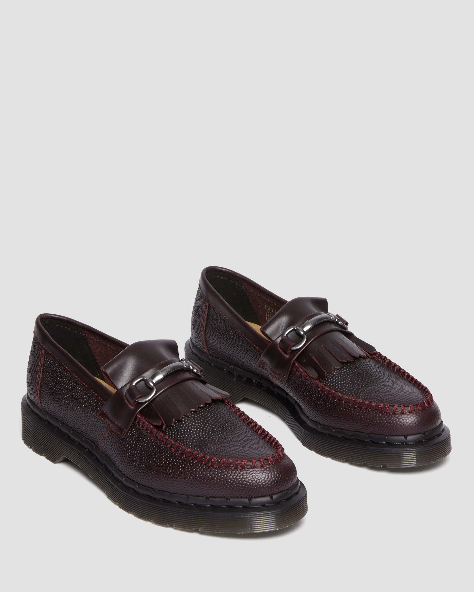 Adrian Snaffle Pebble Grain Leather Kiltie Loafers in OXBLOOD | Dr