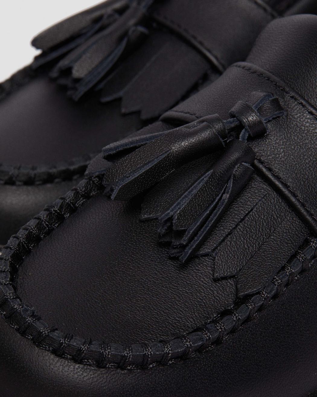 Dr. Martens' Junior Adrian Softy T Leather Tassel Loafers In Black